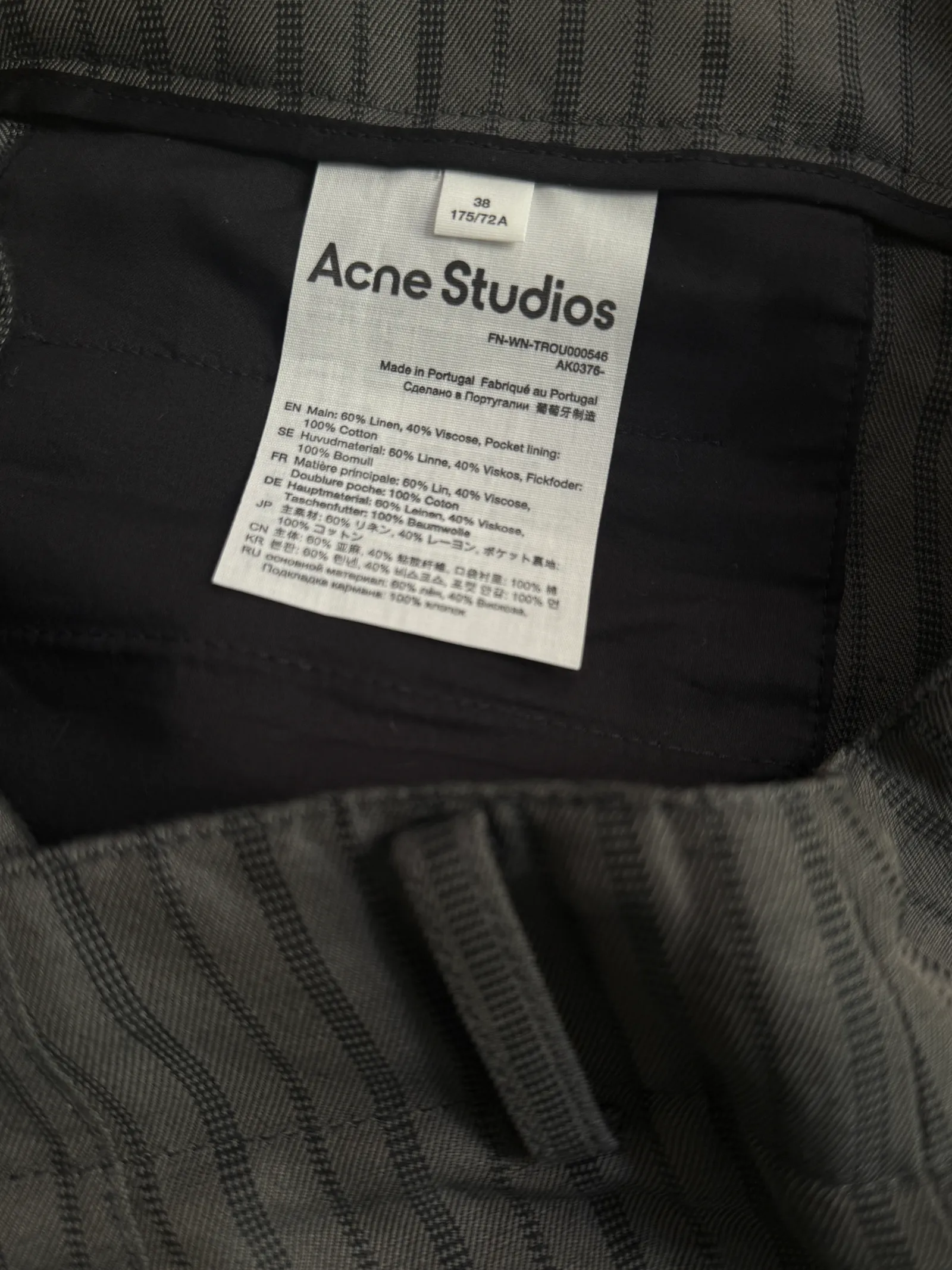 Acne Studios Fn-wn-trou000546ak0376--linnebyxor NWT - Image 2