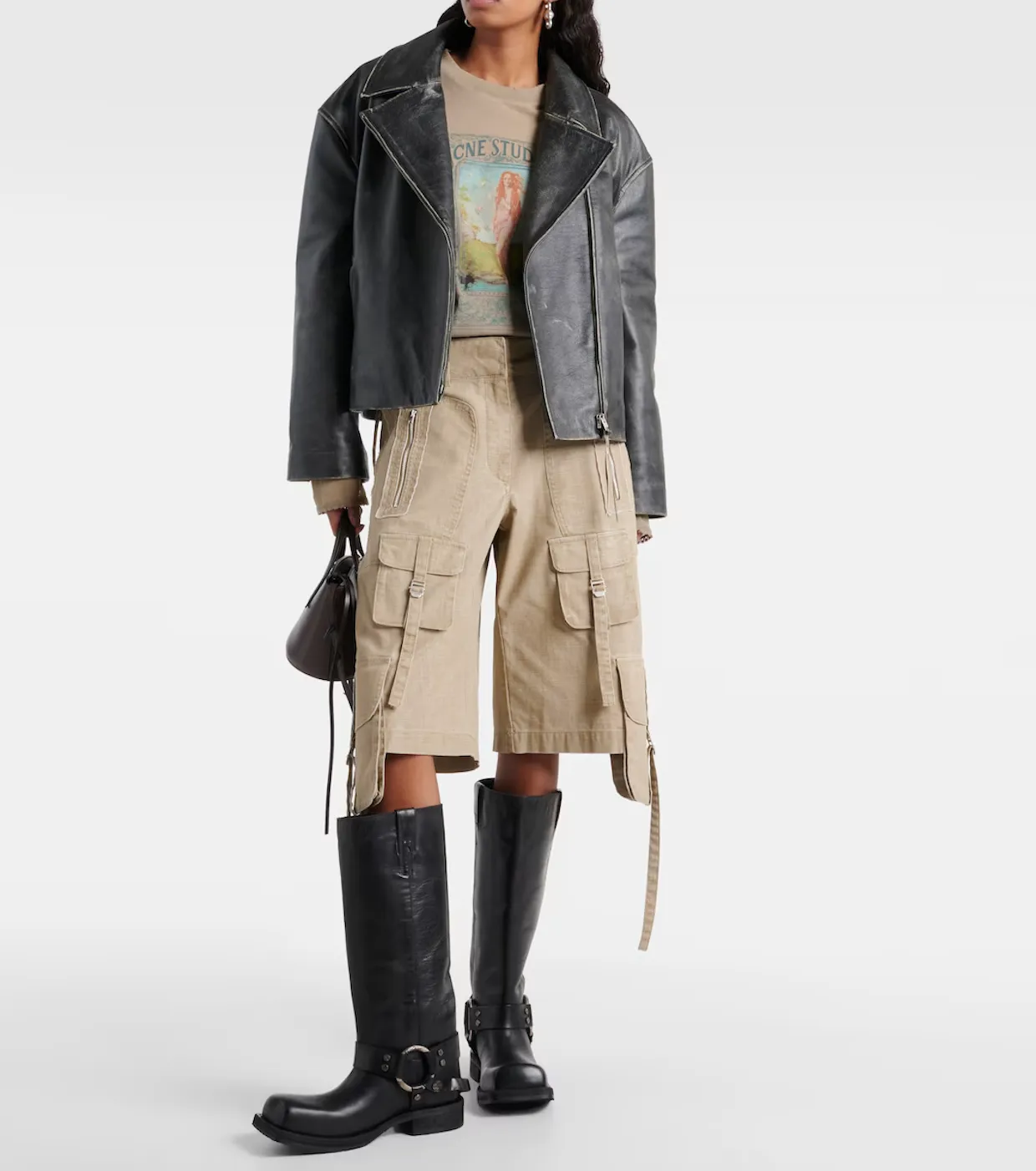 Acne Studios Leather Biker-skinnboots NWOT