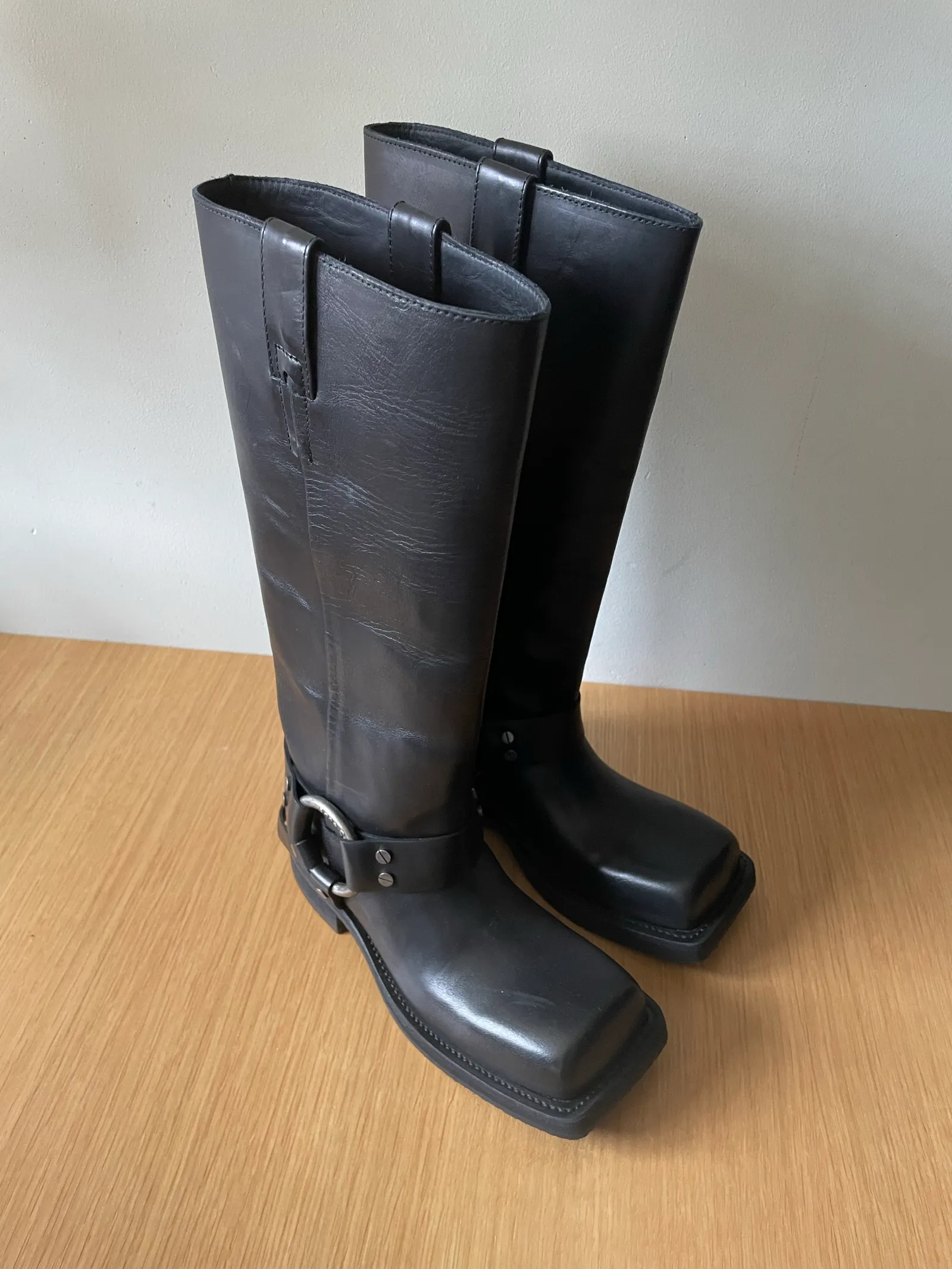 Acne Studios Leather Biker-skinnboots NWOT - Image 3