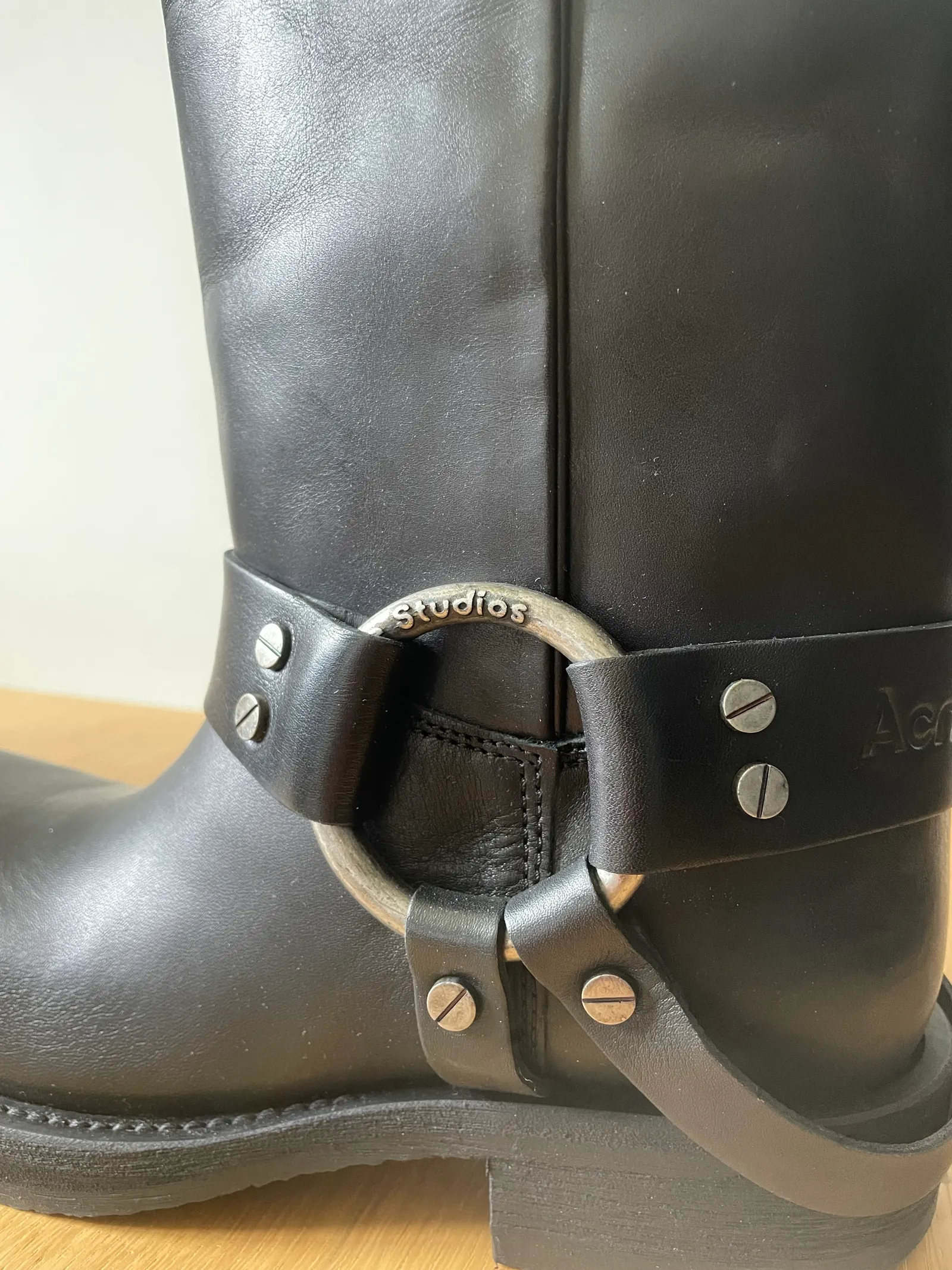Acne Studios Leather Biker-skinnboots NWOT - Image 4