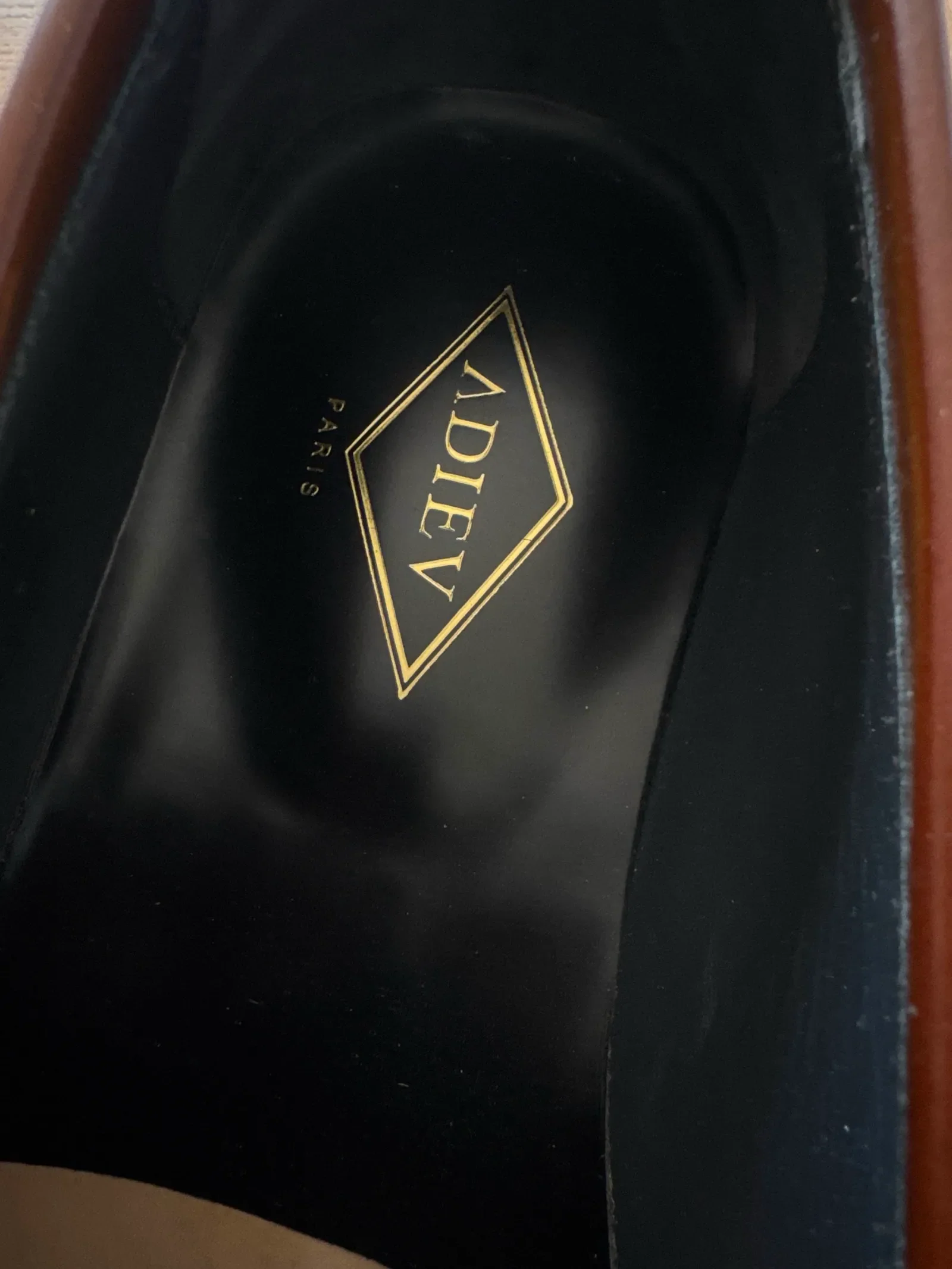 Adieu Type 159 Shoes Gold Brown-skinnloafers - Image 2