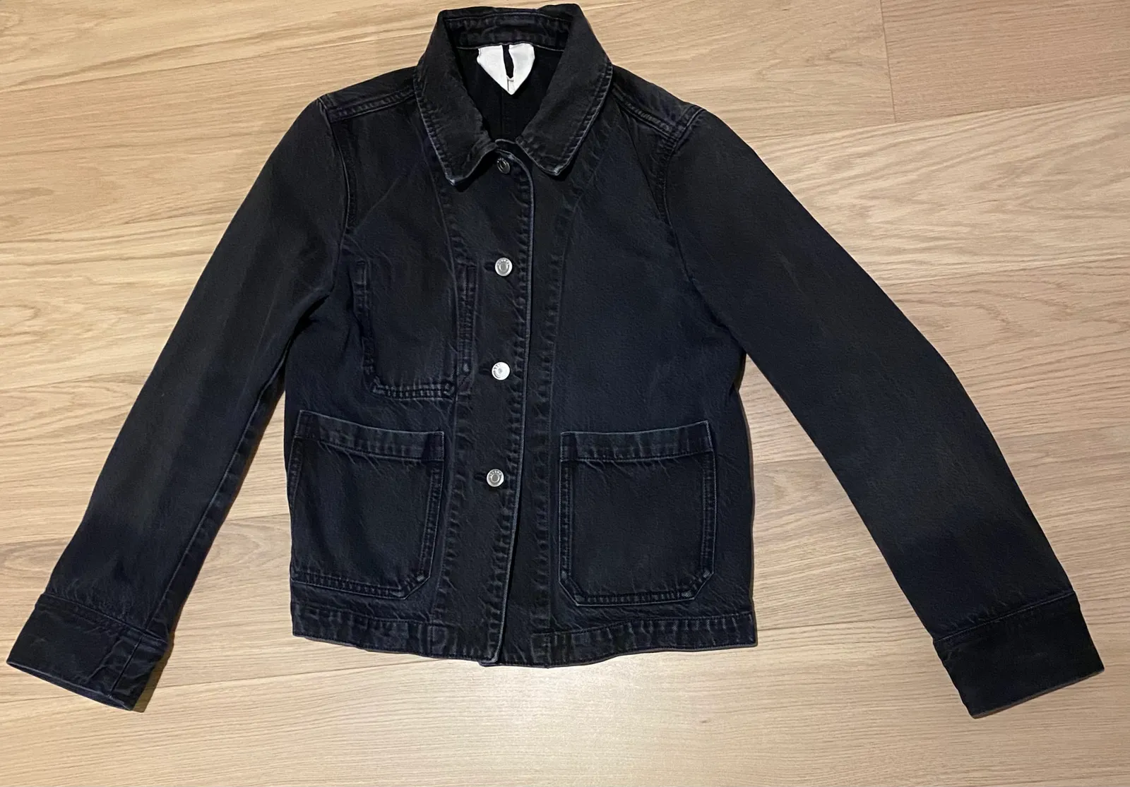 Arket Soft Black Organic Twill Work Style-jacka - Image 4