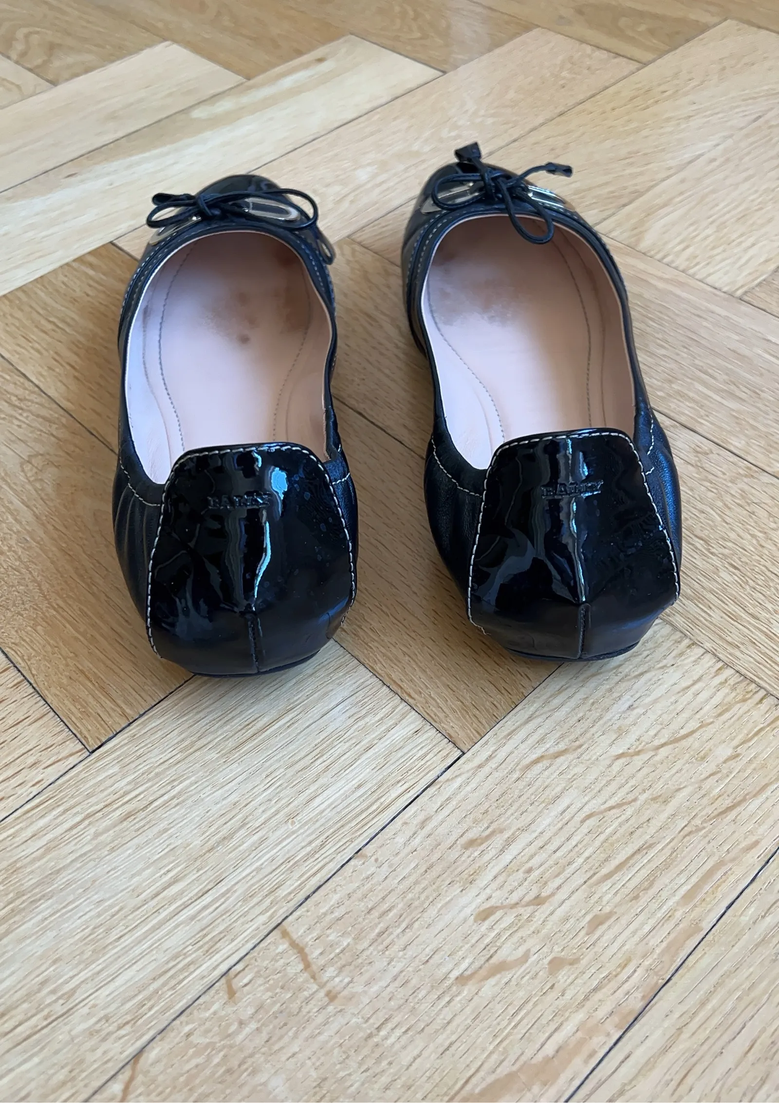 Bally Black Kid Suede-skinnballerinaskor - Image 2