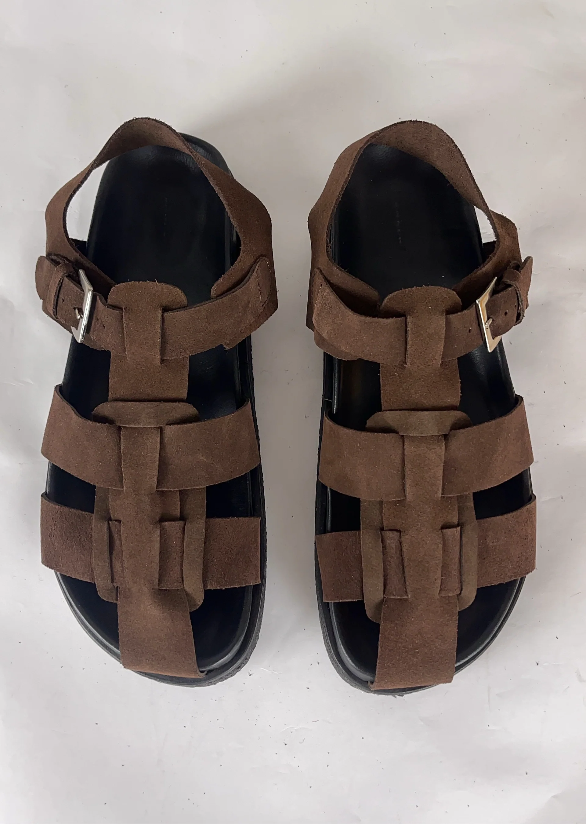 Blankens Sanremo Sempre Brown Suede-sandaler NWT - Image 3