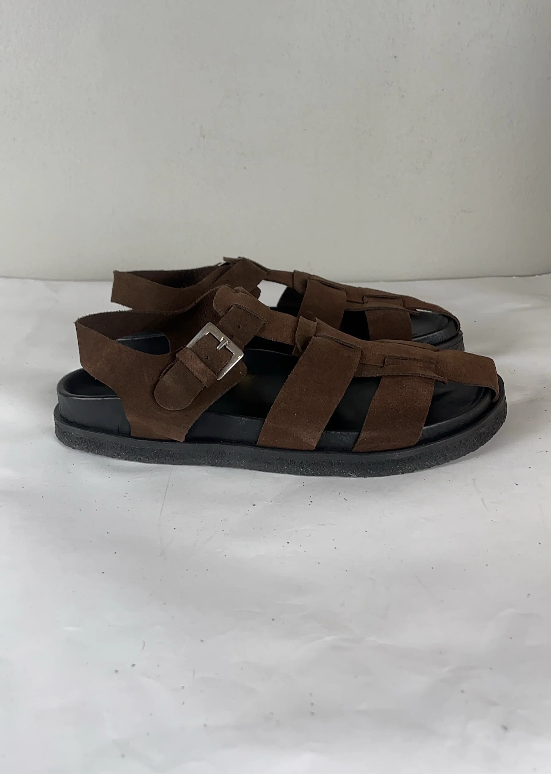 Blankens Sanremo Sempre Brown Suede-sandaler NWT - Image 4