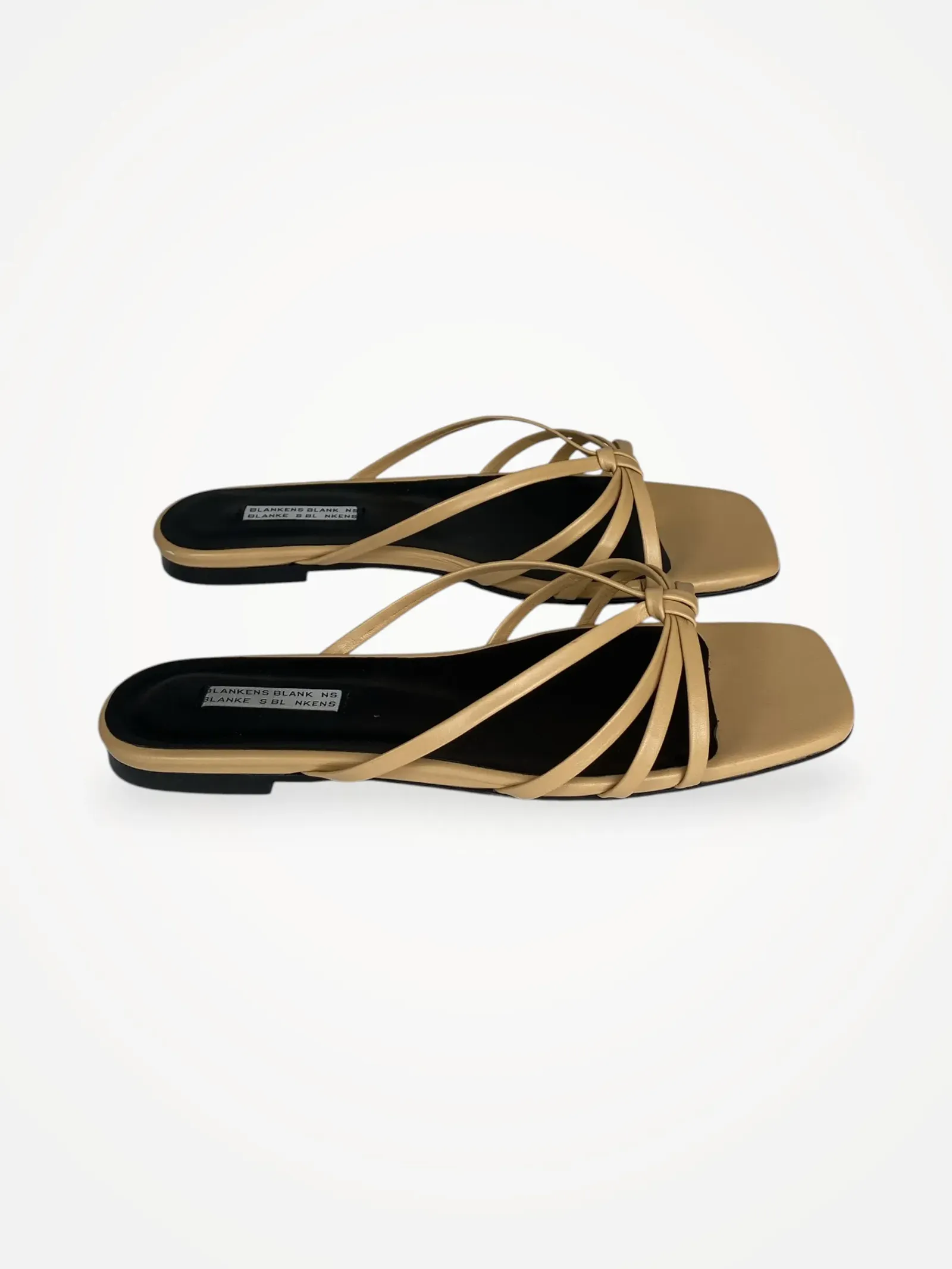 Blankens The Jennie Flat Beige-skinnsandaler NWT - Image 2