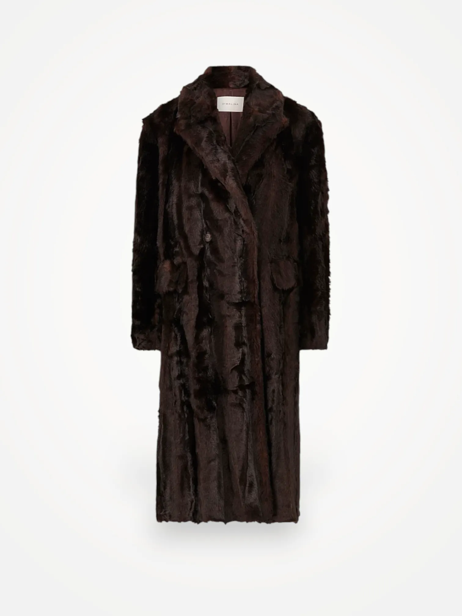 By Malina Elaine Double Breasted Faux Fur-pälsjacka