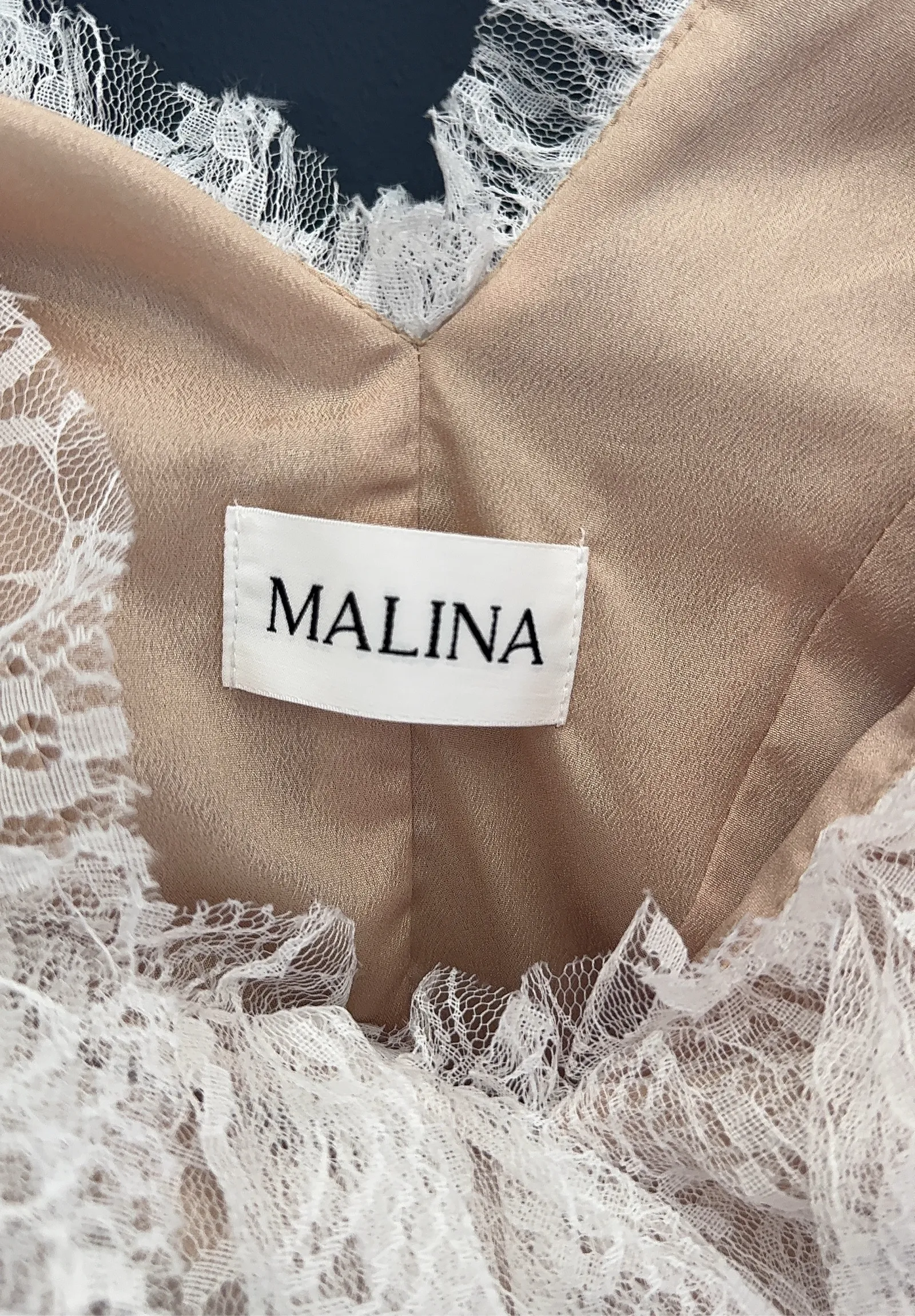 By Malina Sky V- Frill Mini Lace-klänning NWT - Image 2
