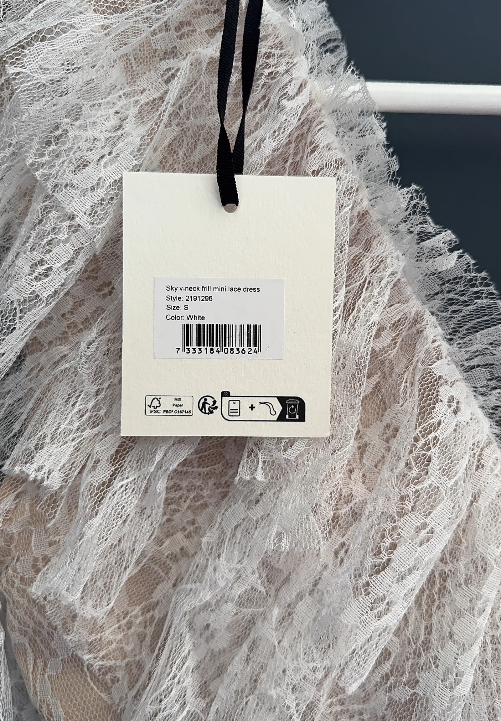 By Malina Sky V- Frill Mini Lace-klänning NWT - Image 5