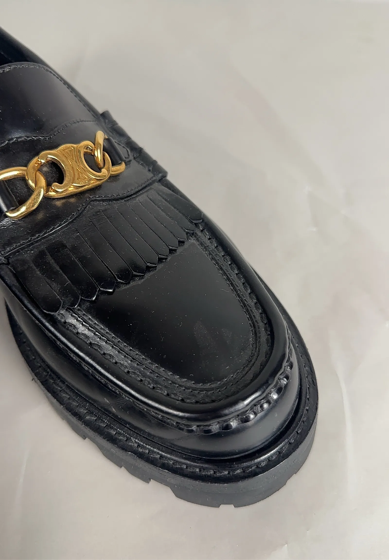 Céline Margaret Loafer Triomphe Chain-skinnloafers - Image 10