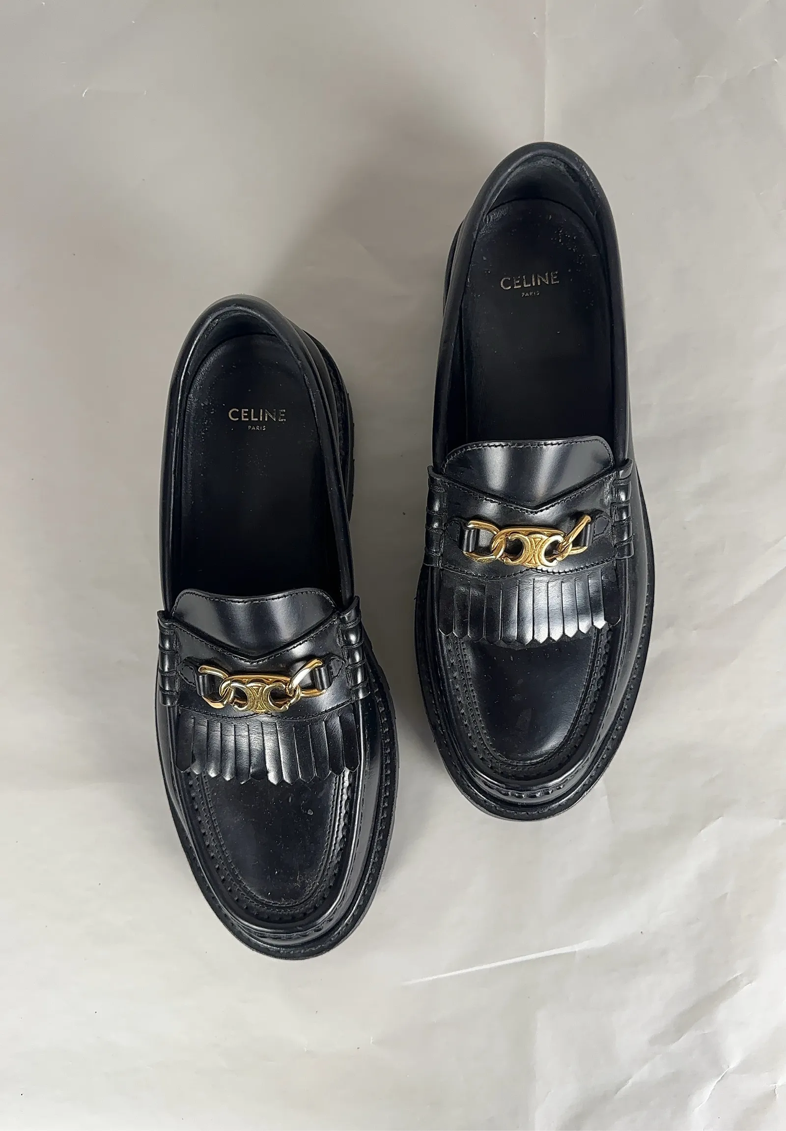 Céline Margaret Loafer Triomphe Chain-skinnloafers - Image 3