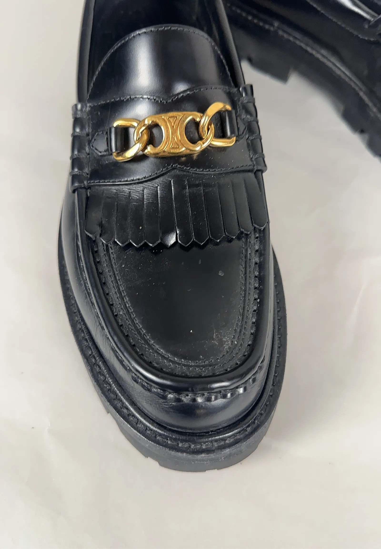 Céline Margaret Loafer Triomphe Chain-skinnloafers - Image 9