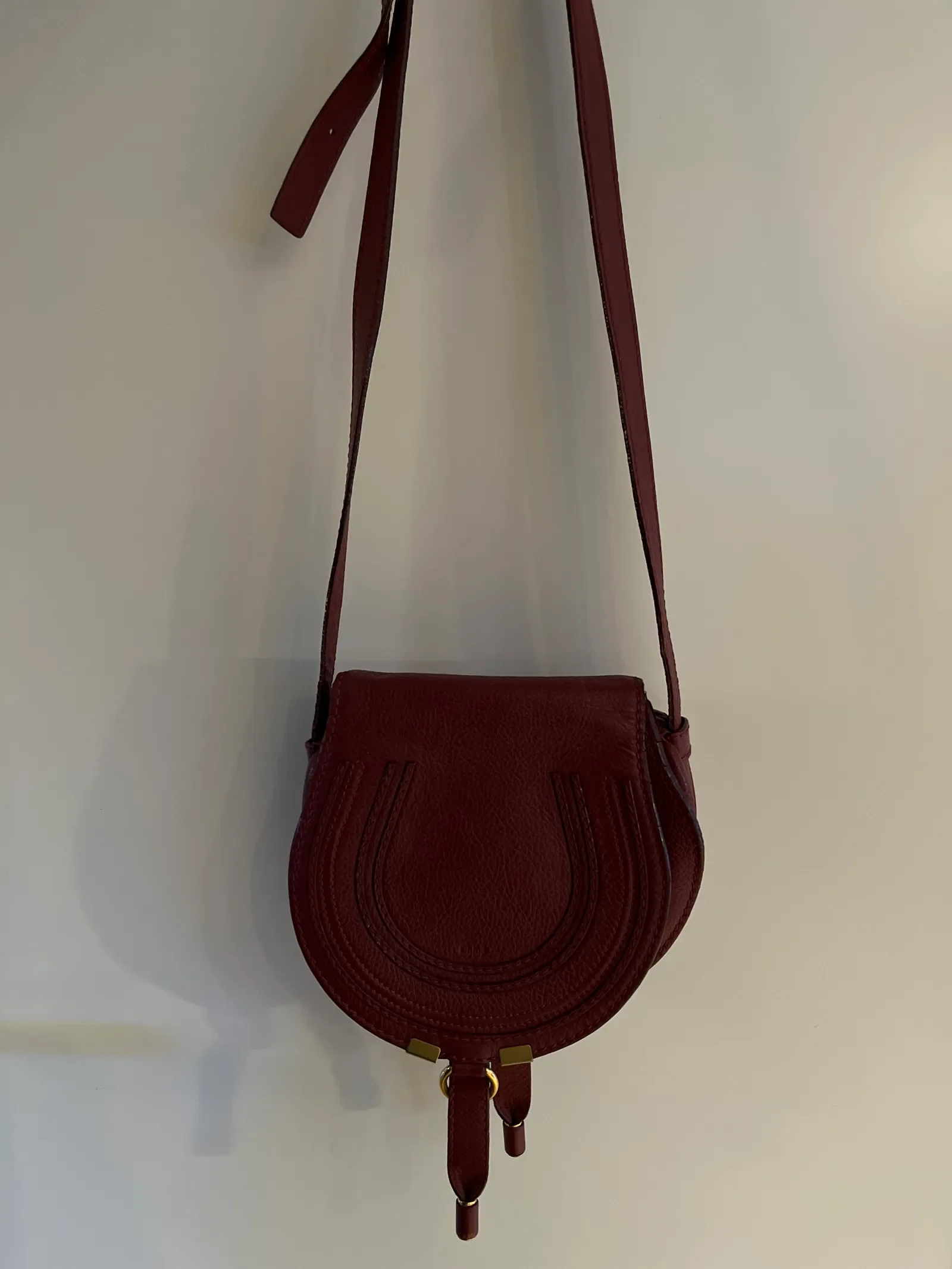 Chloé Marcie Mini Textured-leather Shoulder-axelremsväska - Image 3