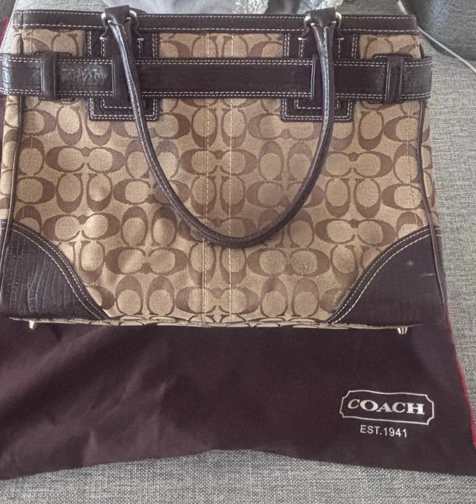 Coach Signature Vintageväska (modell E060-10246)-skinnhandväska - Image 3