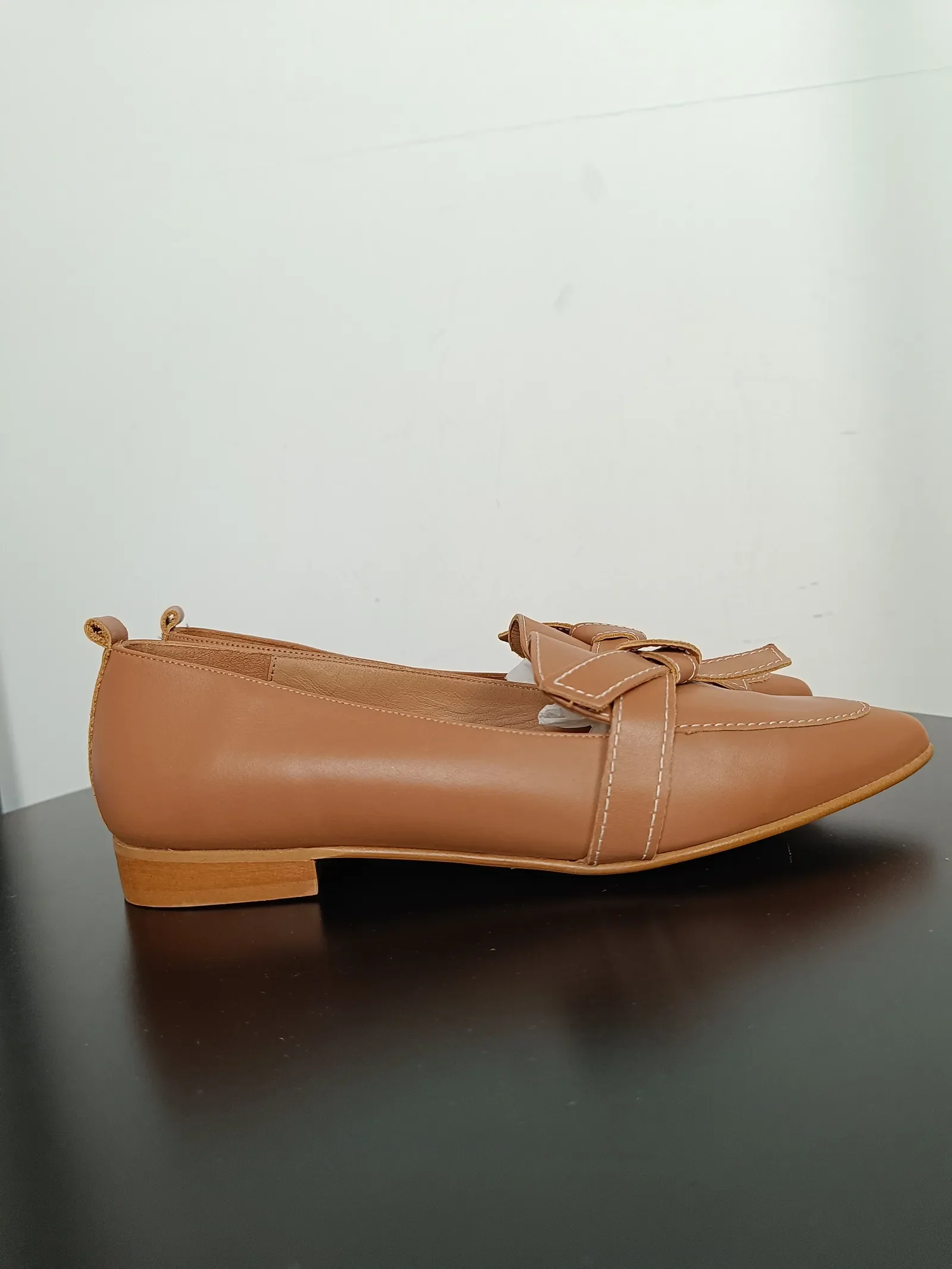 Flattered Ally Cognac Leather-skinnloafers - Image 6