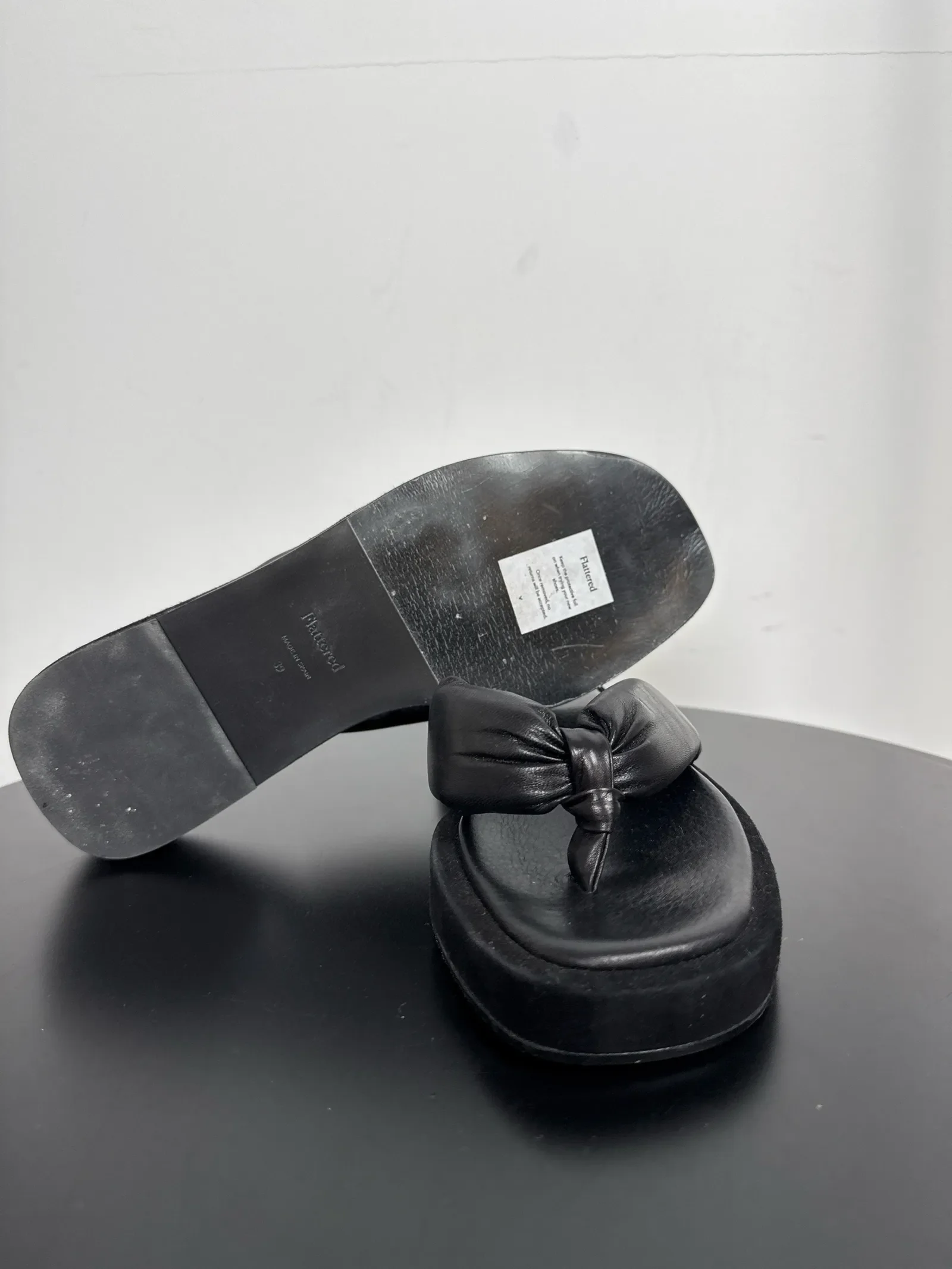 Flattered Blair Black Leather/suede-skinnsandaler - Image 3