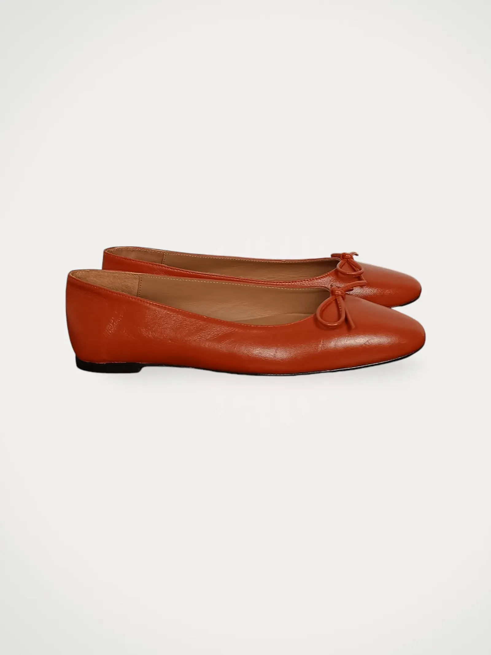 Flattered Bodil Leather Brick Red-skinnballerinaskor - Image 2