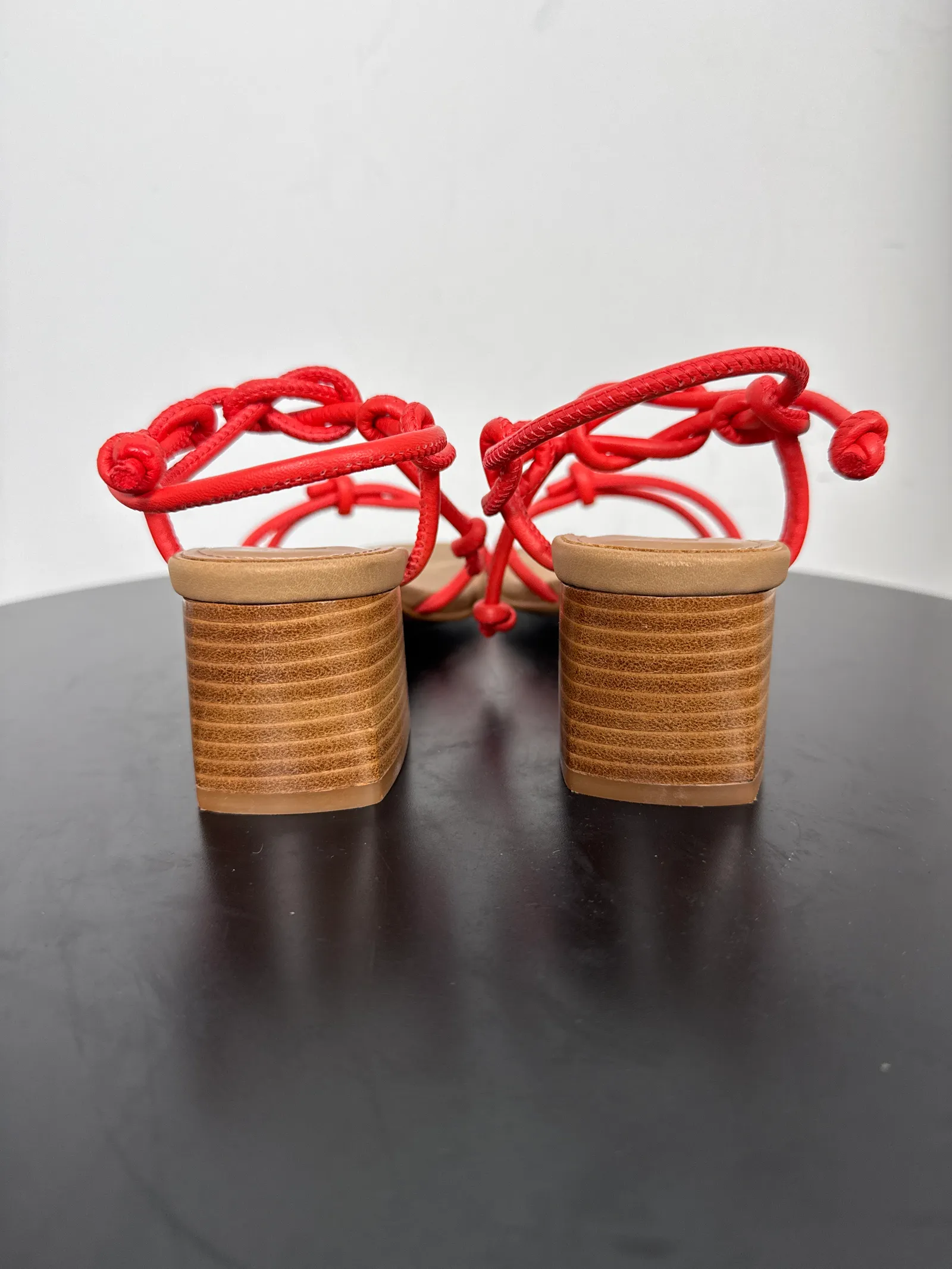 Flattered Edith Coral Red Leather-skinnklackar NWOT - Image 5