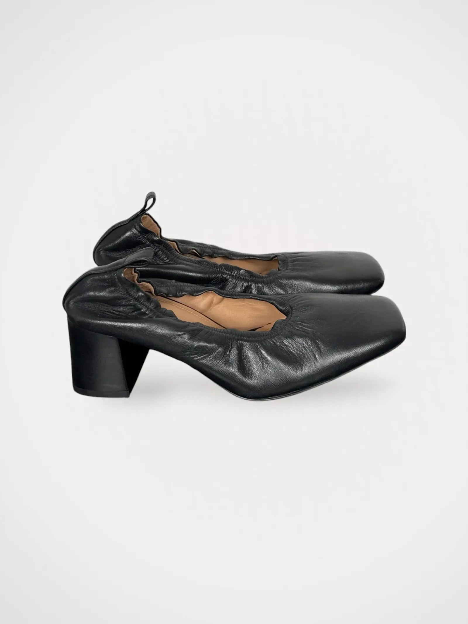 Flattered Ellie Black Leather-skinnklackar NWOT - Image 2