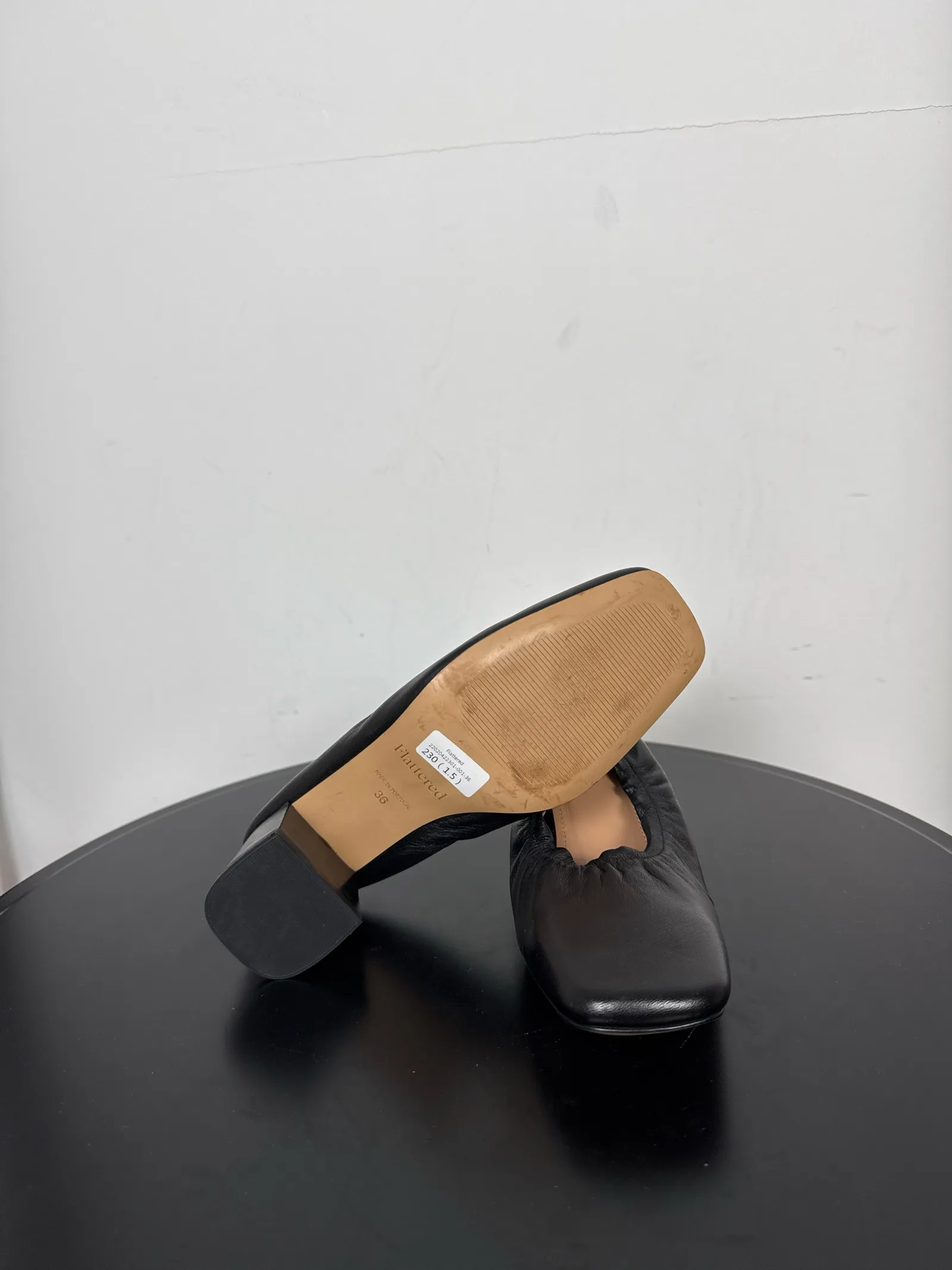 Flattered Ellie Black Leather-skinnklackar NWOT - Image 3