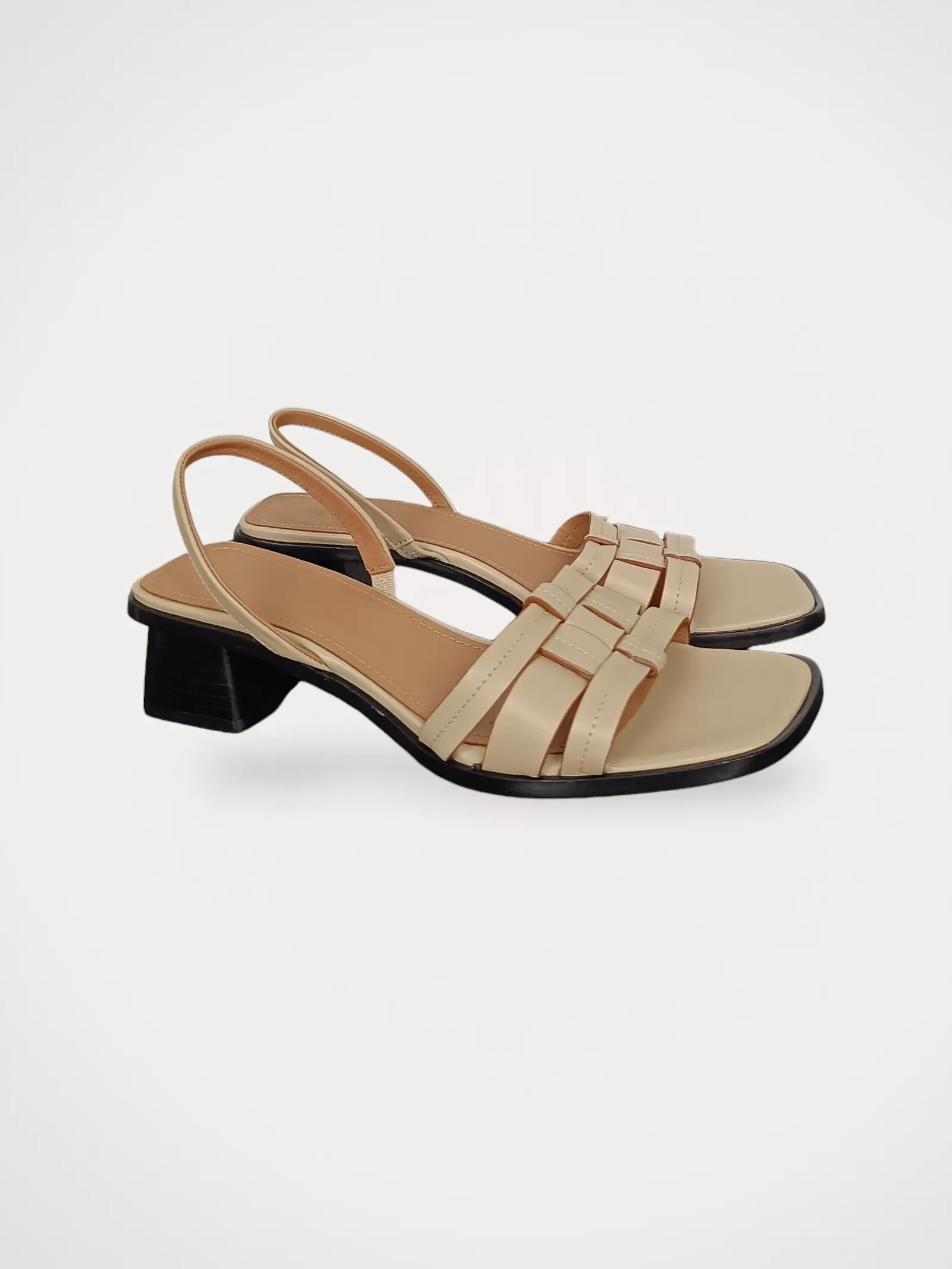 Flattered Freja Leather Creme-skinnklackar - Image 2