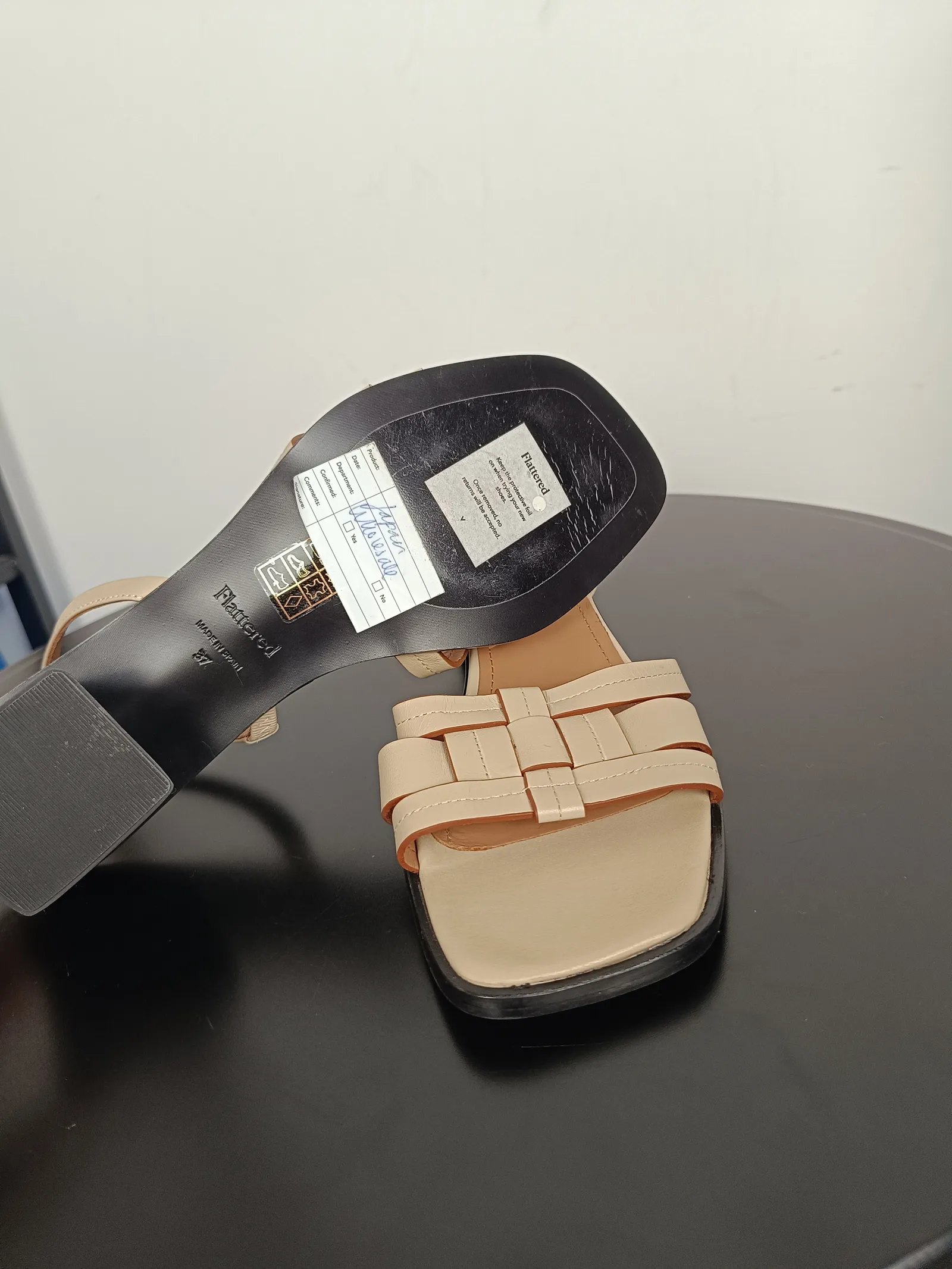 Flattered Freja Leather Creme-skinnklackar - Image 3