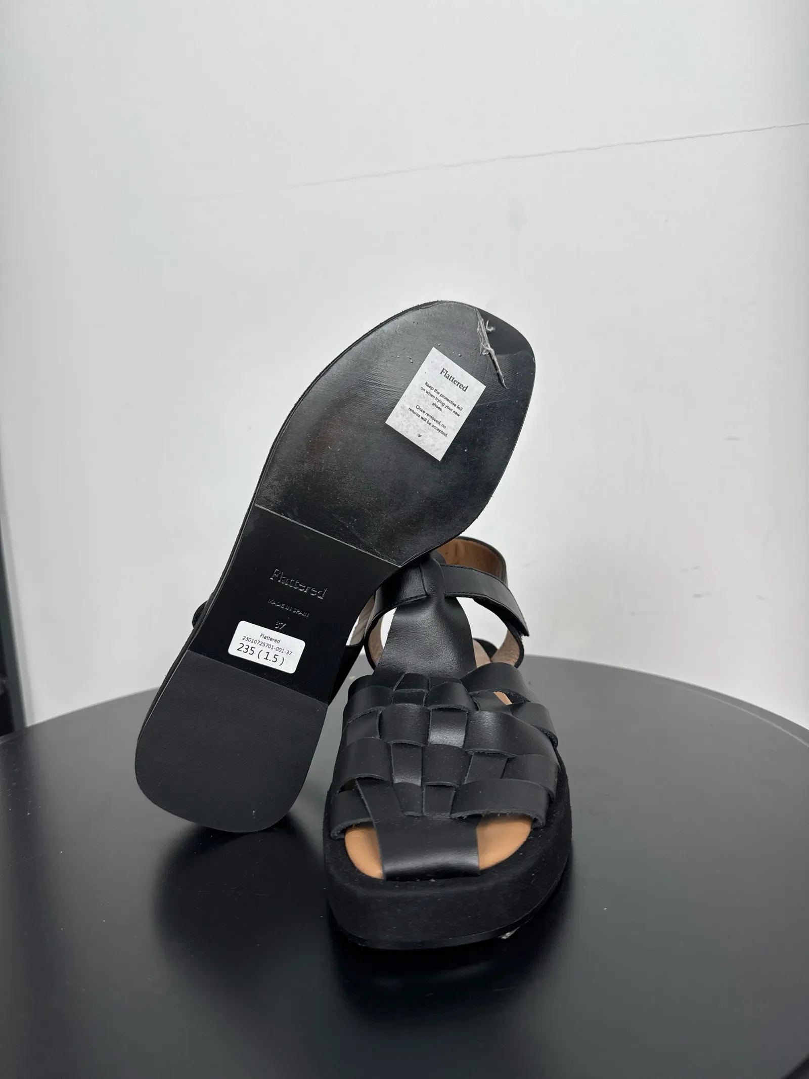 Flattered Gigi Black Leather-skinnsandaler NWT - Image 3