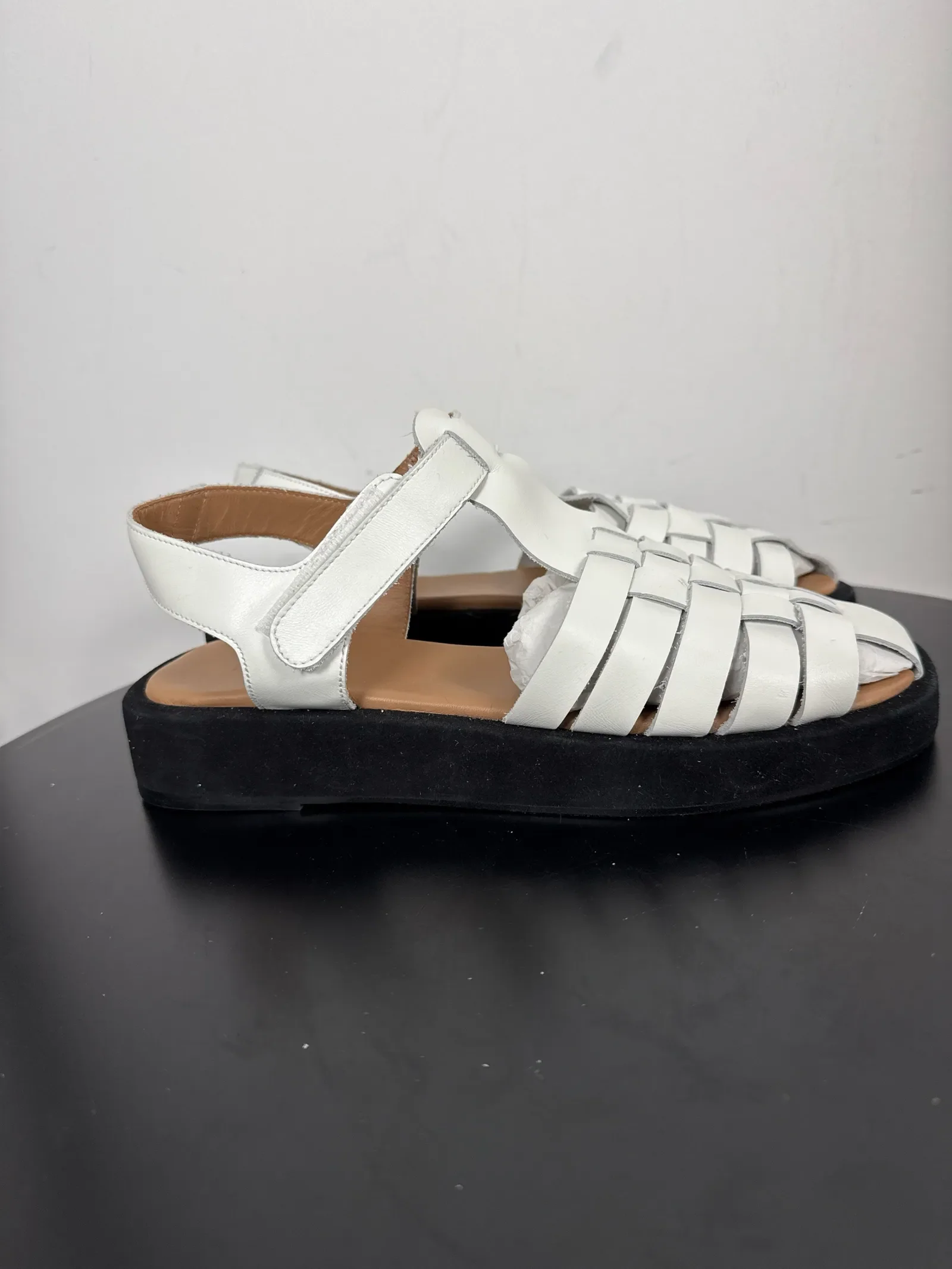 Flattered Gigi White Leather-skinnsandaler - Image 6