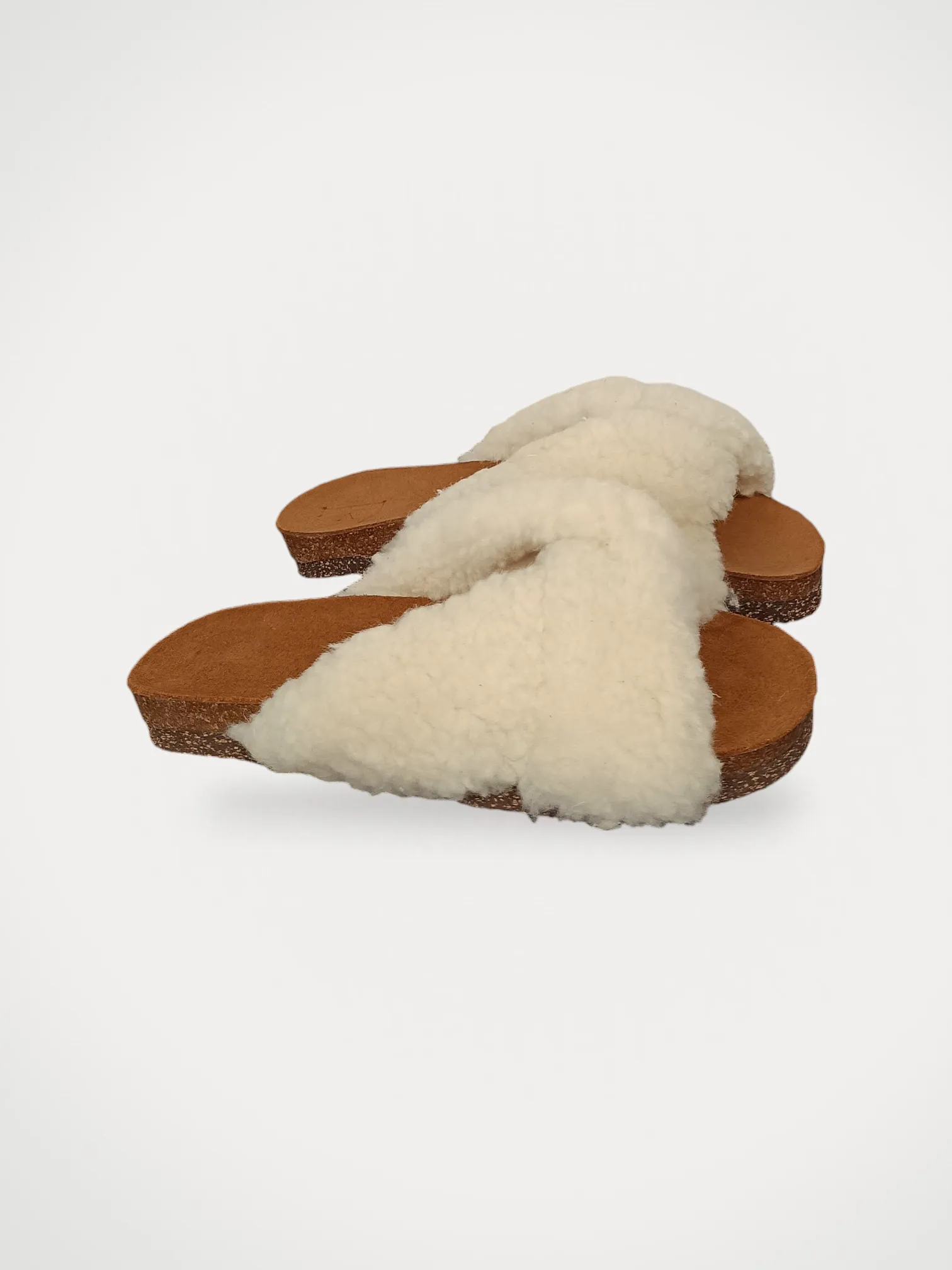 Flattered Lou Creme Teddy-ullsandaler NWOT - Image 2