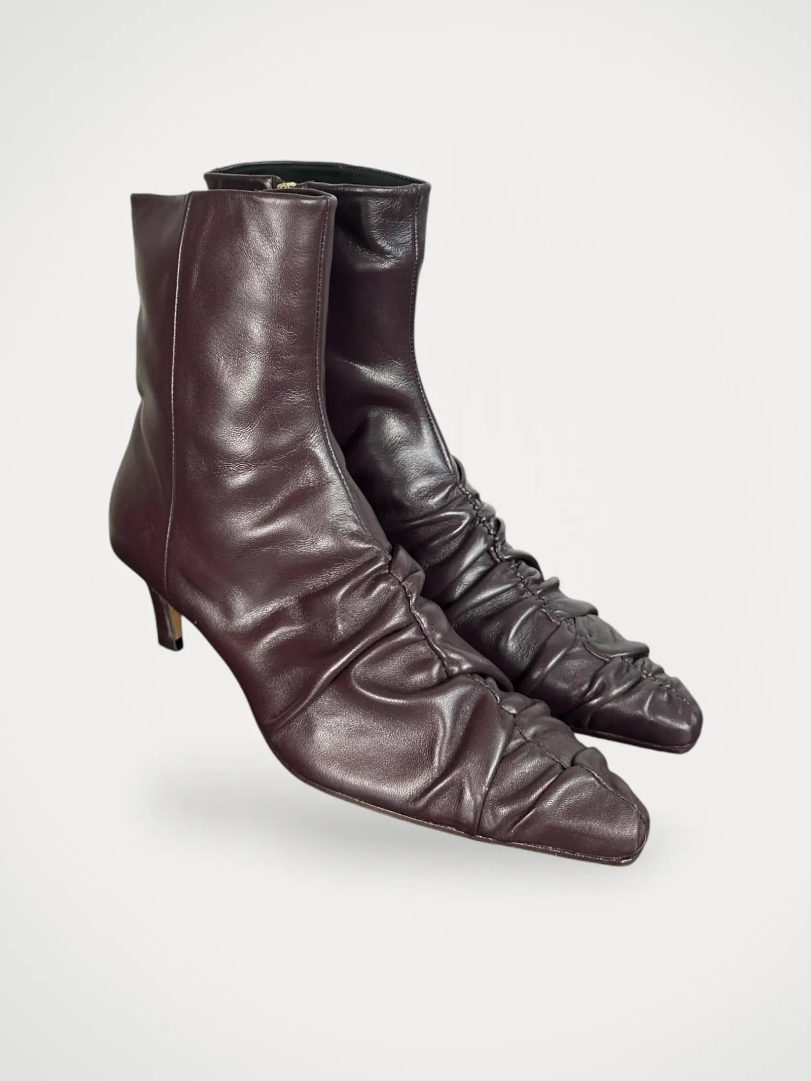 Flattered Minna Leather Burgundy-skinnboots - Image 2