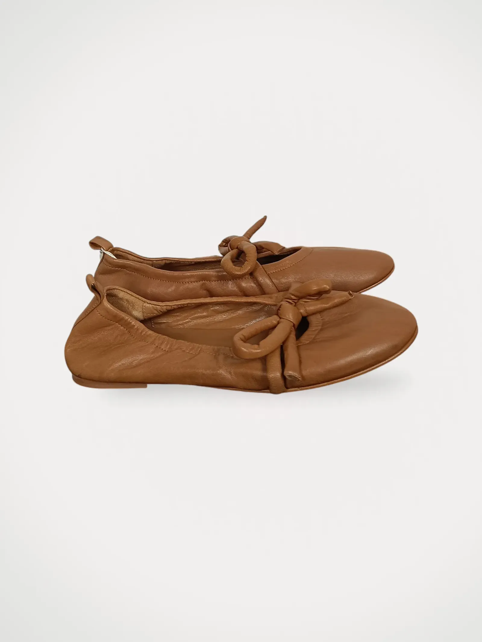 Flattered Polly Cognac Leather-skinnballerinaskor NWT - Image 2