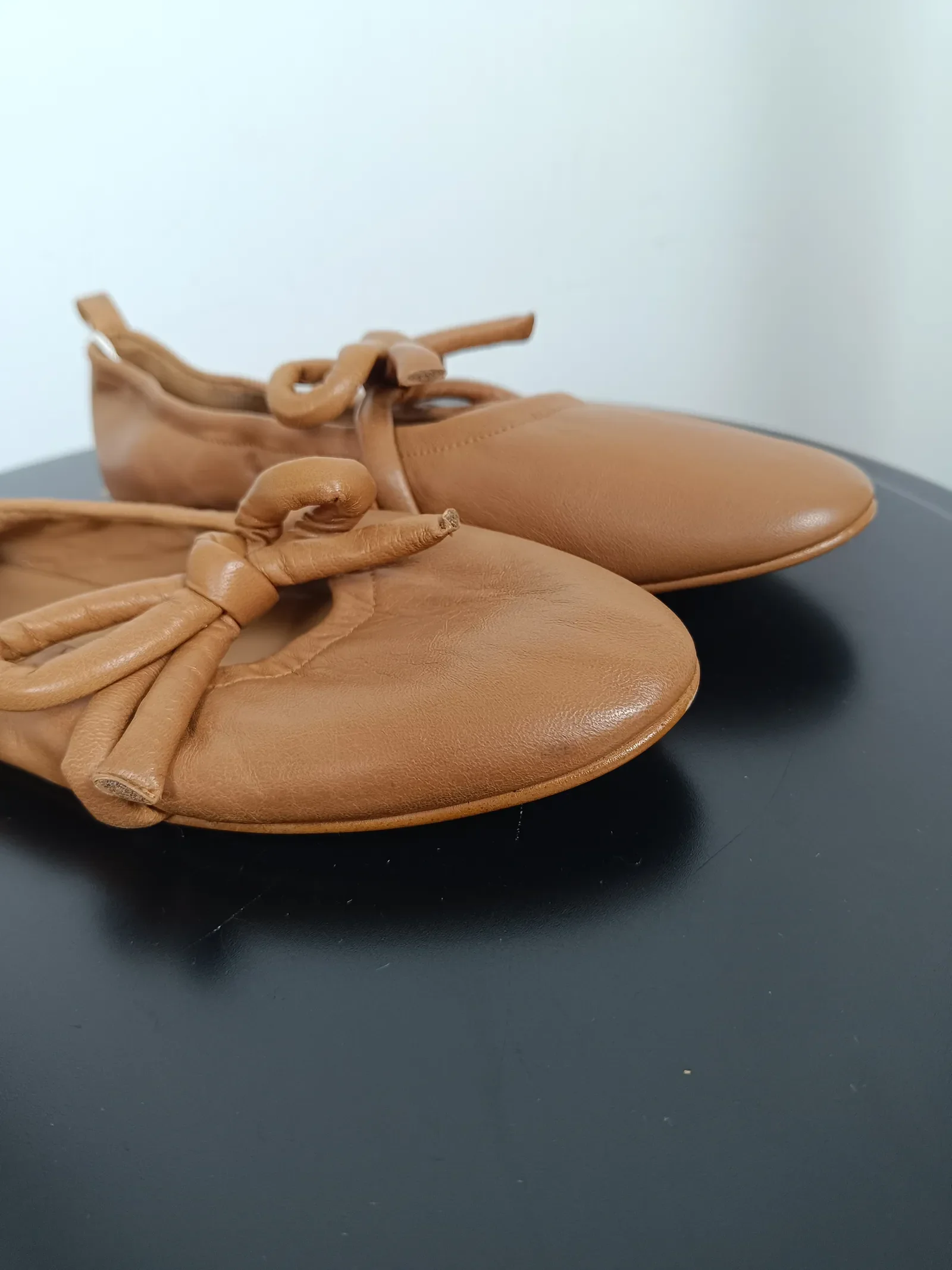 Flattered Polly Cognac Leather-skinnballerinaskor NWT - Image 4