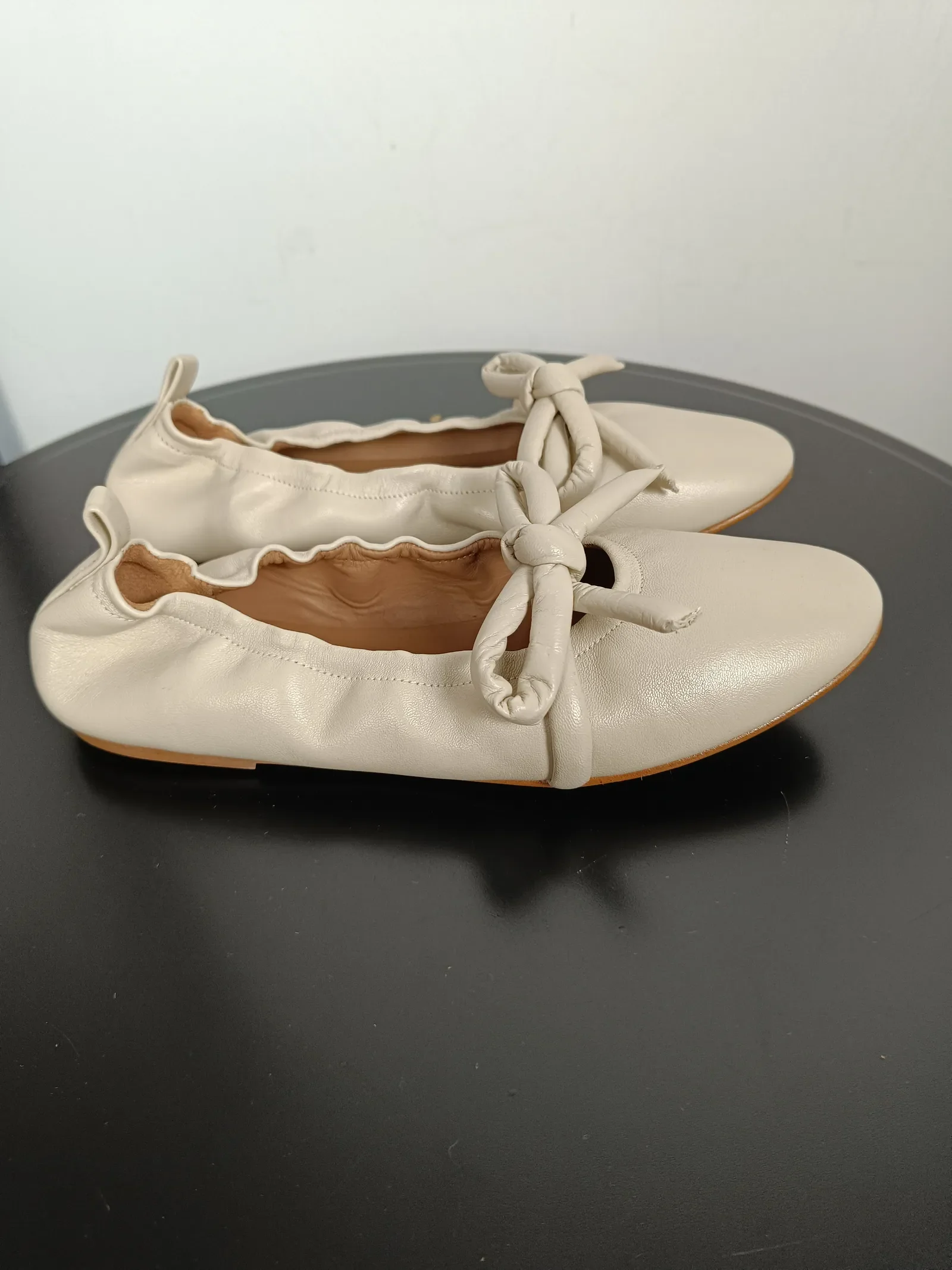 Flattered Polly Creme Leather-skinnballerinaskor NWOT - Image 6