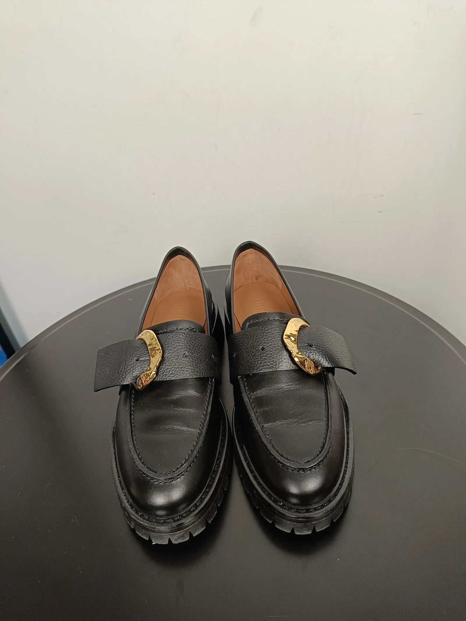 Flattered Stella Black Leather-skinnloafers - Image 3