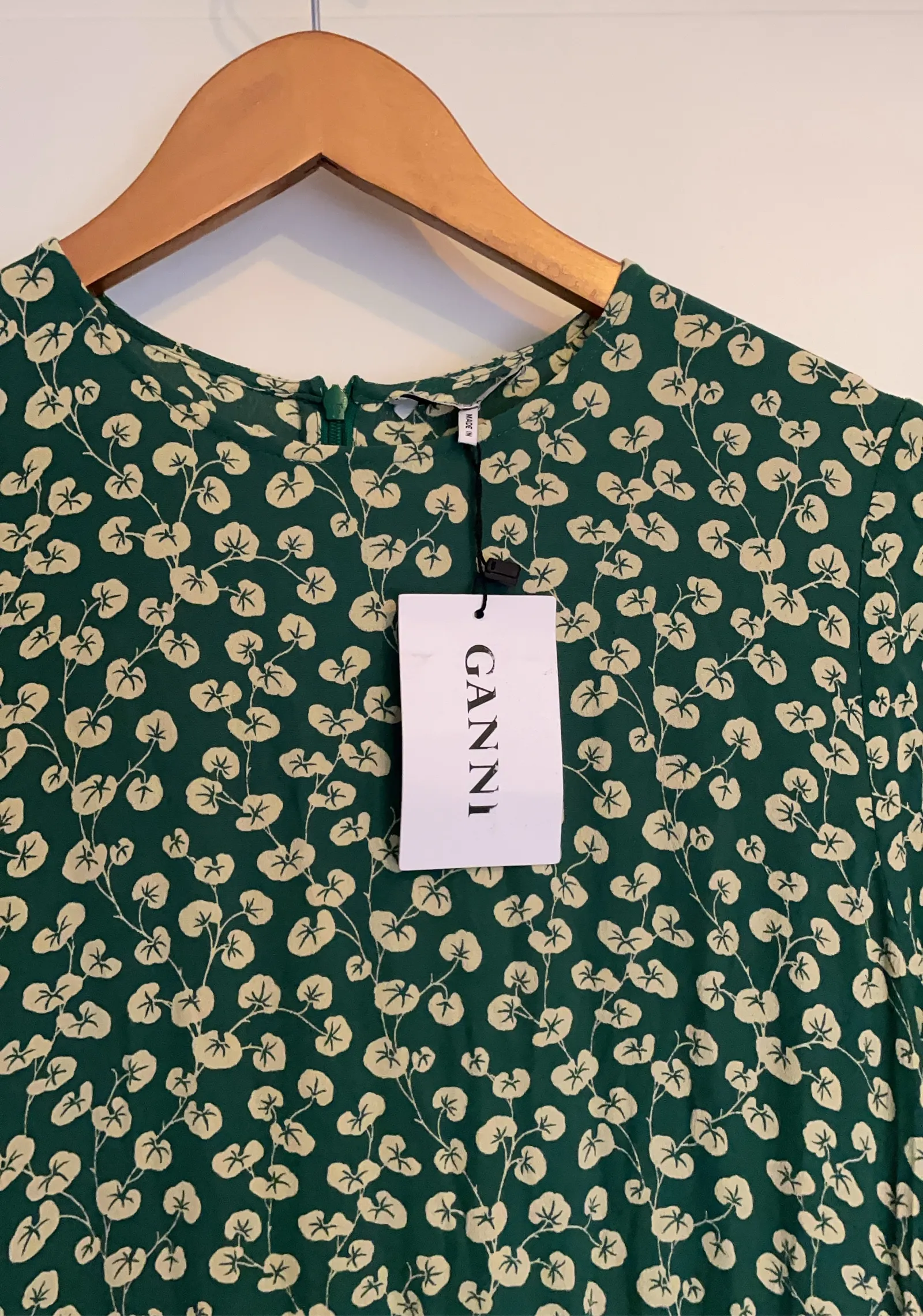 Ganni Dalton Crepe I Verdant Green-klänning NWT - Image 5