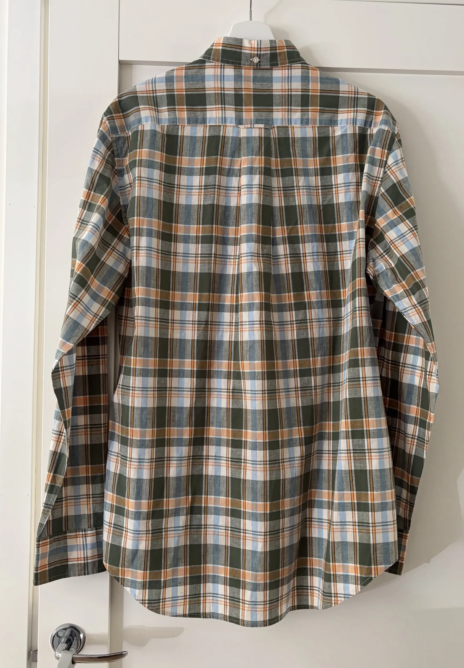 Gant Red Cotton Linen Check Ss-linneskjorta NWT - Image 4