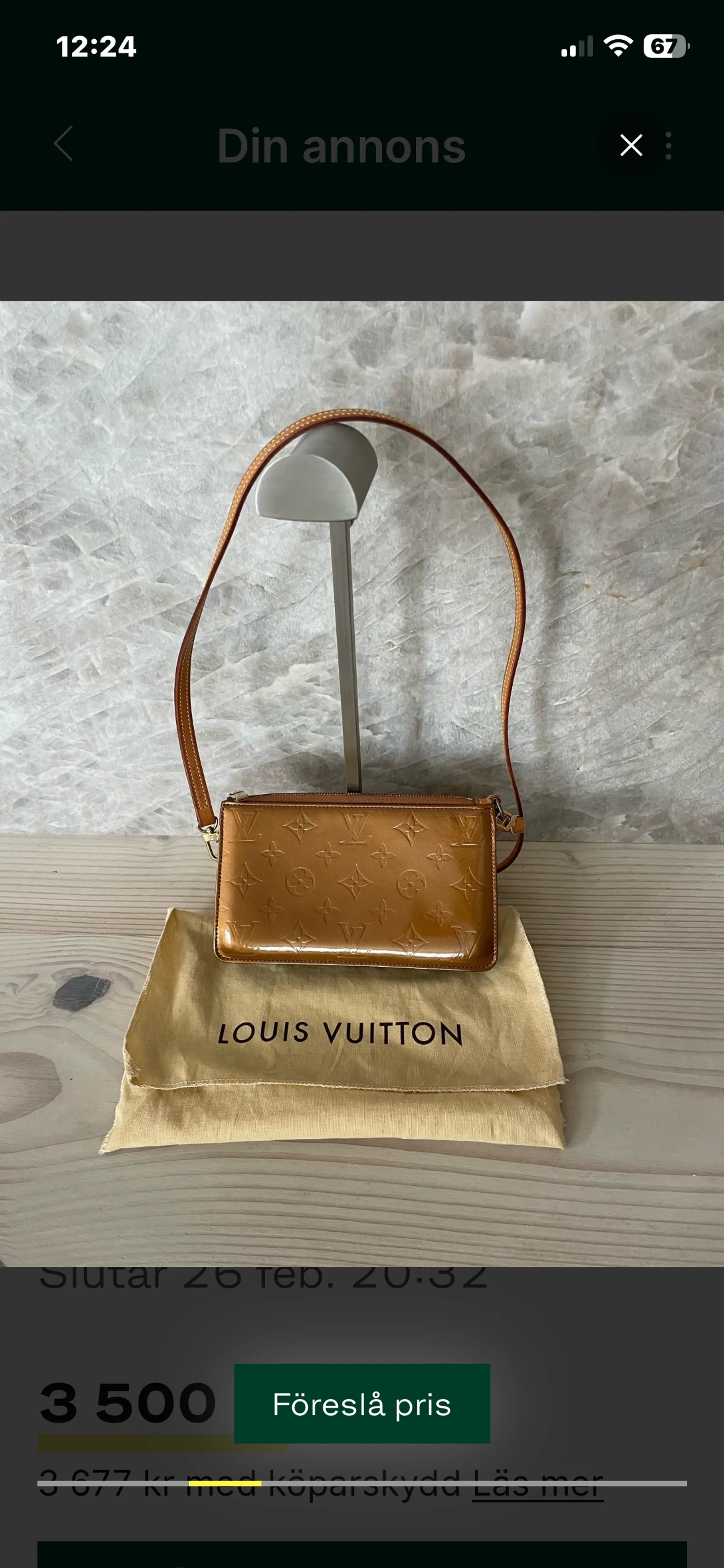 Louis Vuitton Monogram Vernise Lexxington-skinnaxelremsväska - Image 3