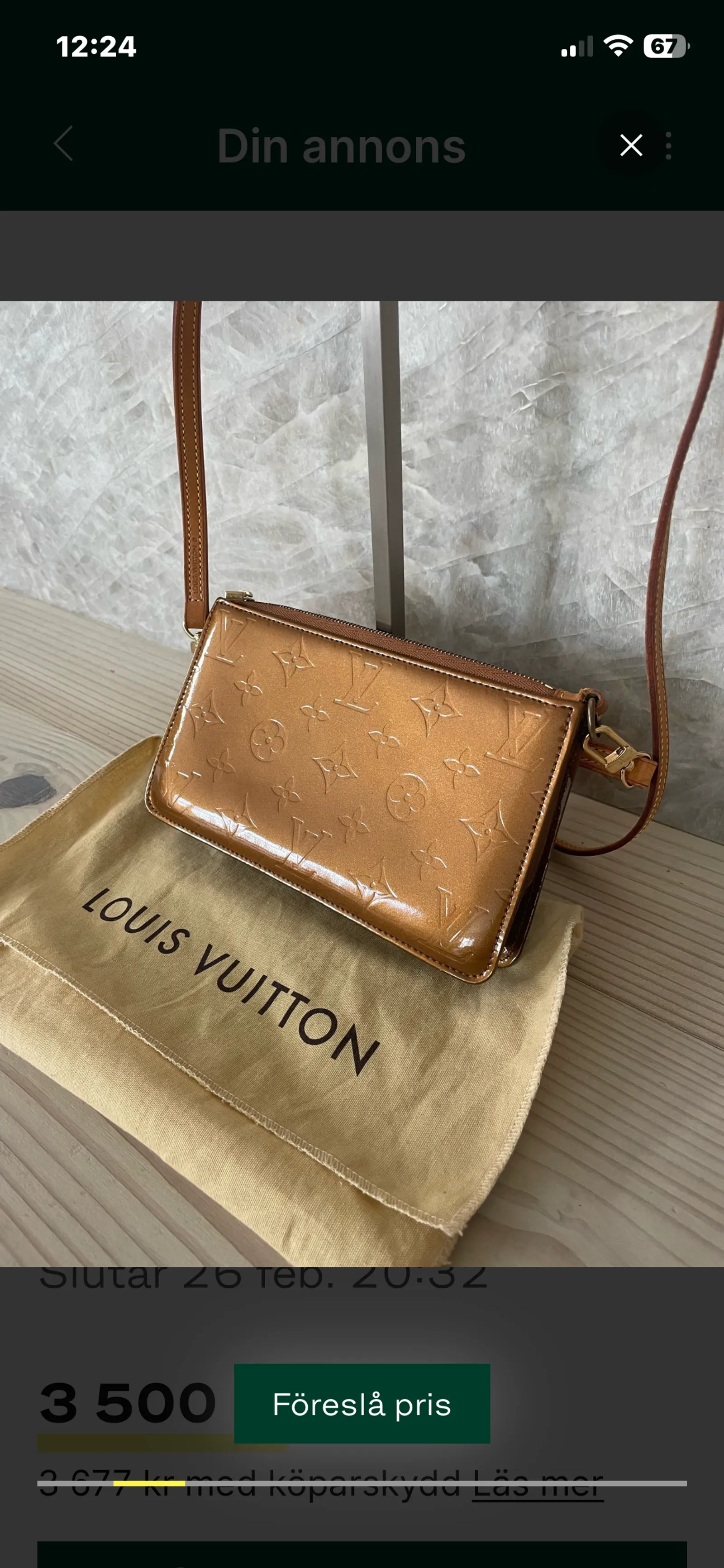 Louis Vuitton Monogram Vernise Lexxington-skinnaxelremsväska - Image 5