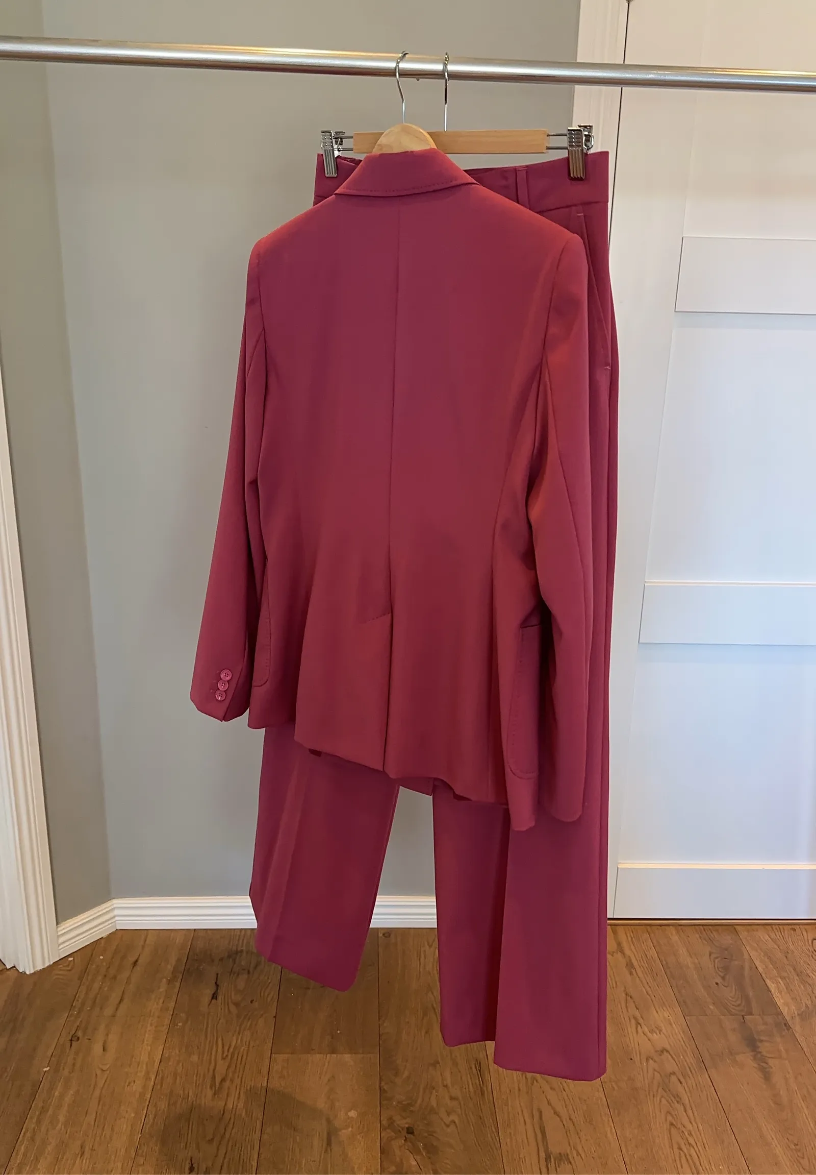 Max Mara Dubble-breasted Stretch Wool + Woollen Cloth Palazzo-ullkostym - Image 6