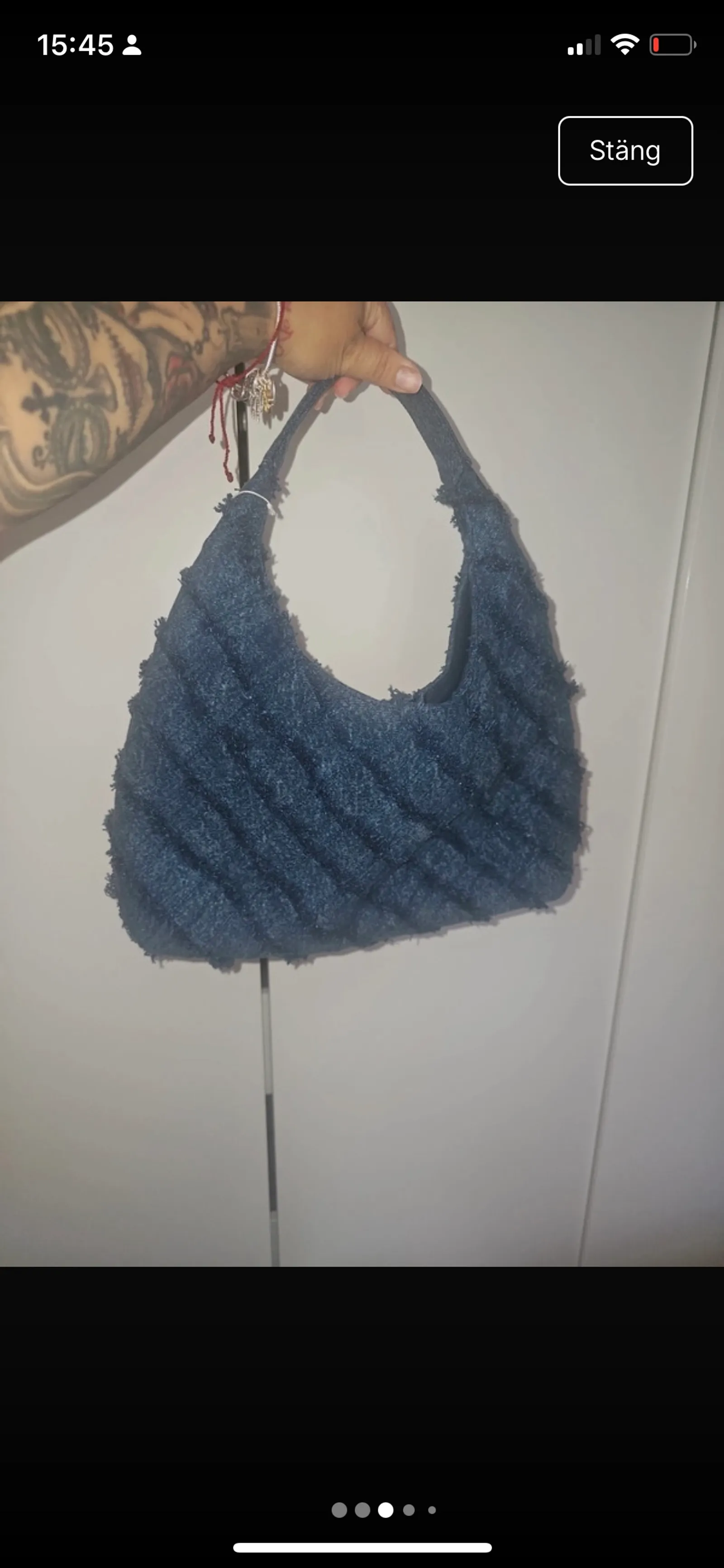 & Other Stories Braided Denim Tote-handväska NWT - Image 3