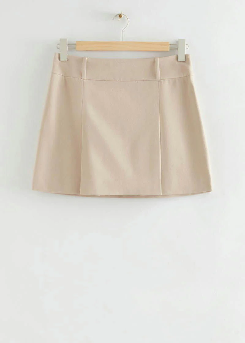 & Other Stories Pleated A-line Mini-kjol NWOT