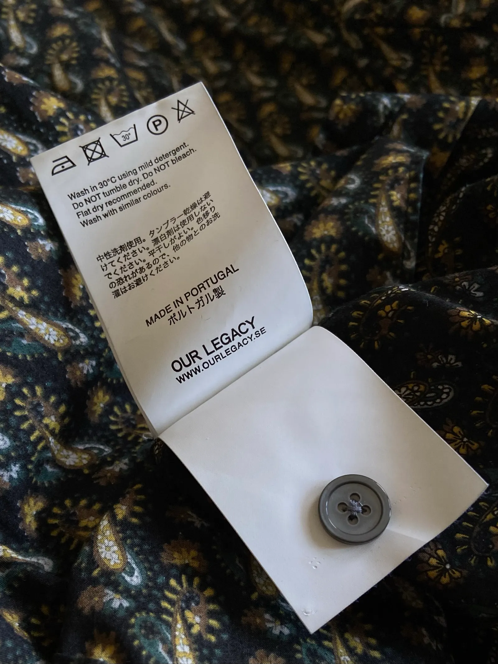 Our Legacy Initial Reversed Green Paisley-skjorta NWOT - Image 7