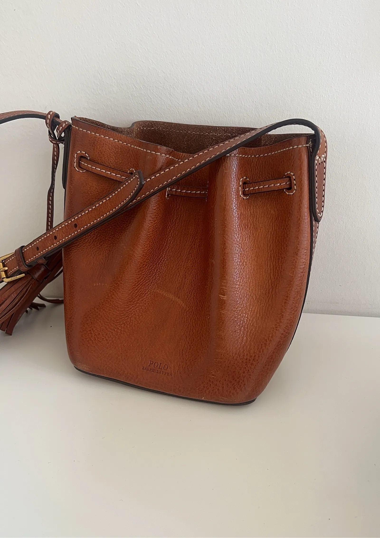 Ralph Lauren-skinnaxelremsväska - Image 4