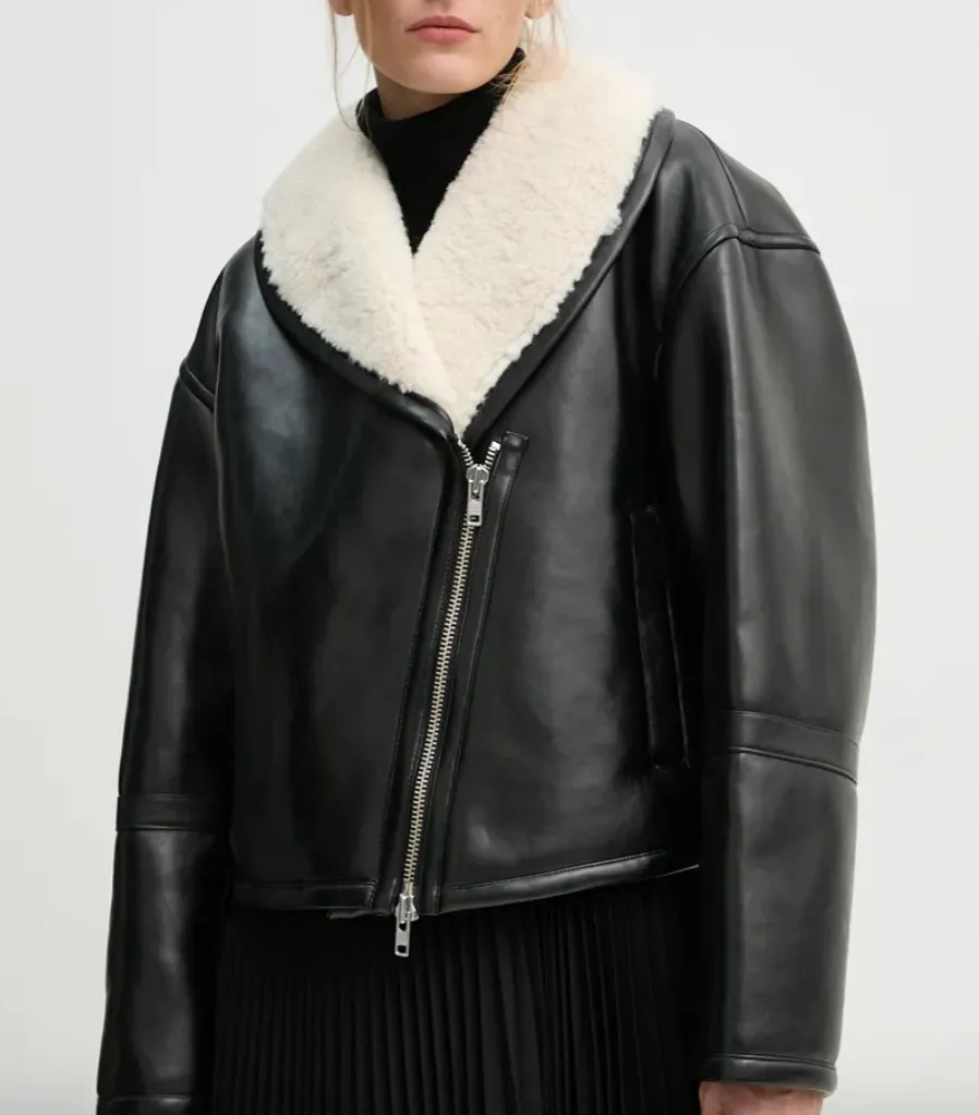 Stand Studio Leonora Shearling-jacka NWOT