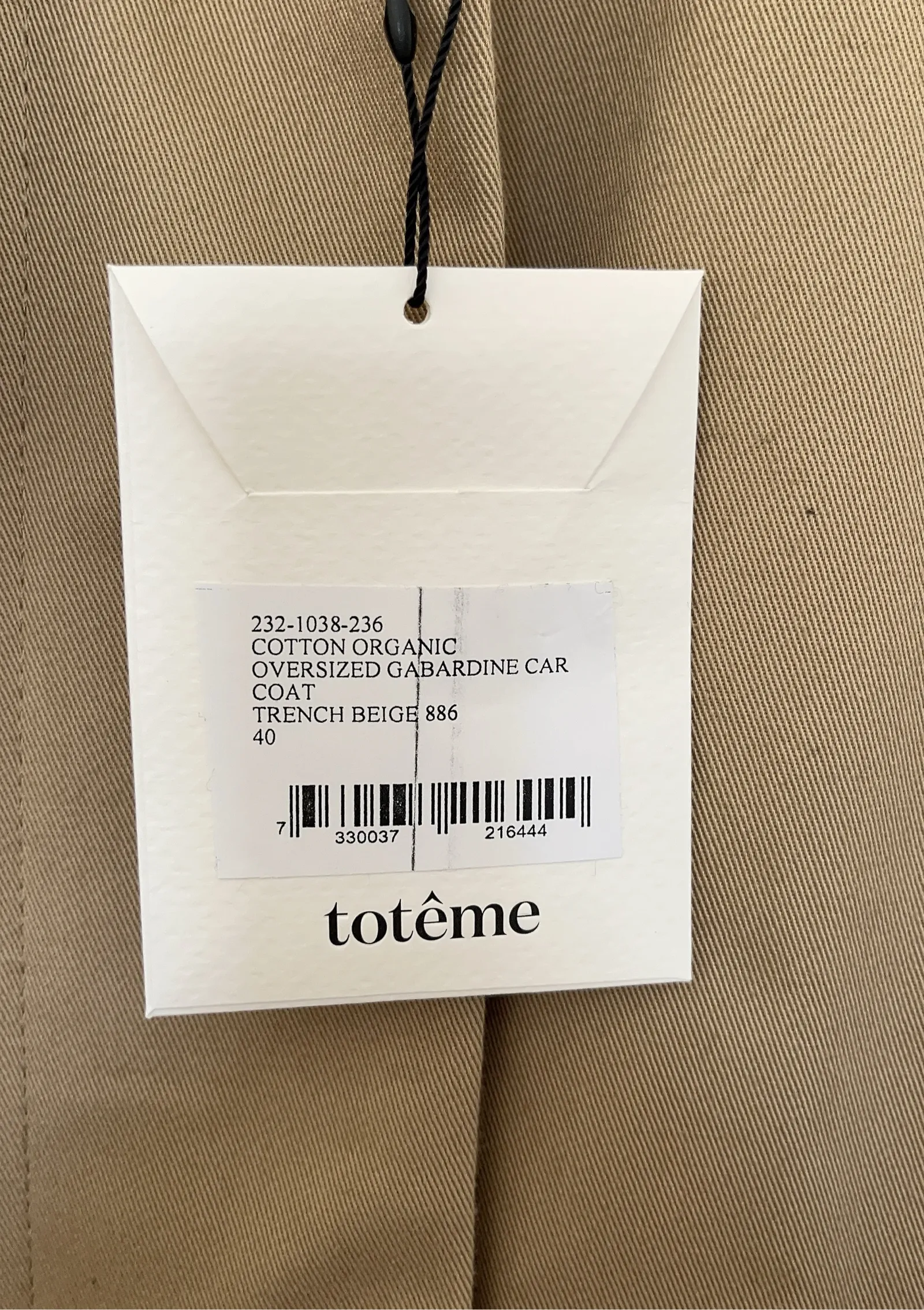 Toteme Cotton Oversized Gabardine Car-trenchcoat NWT - Image 3