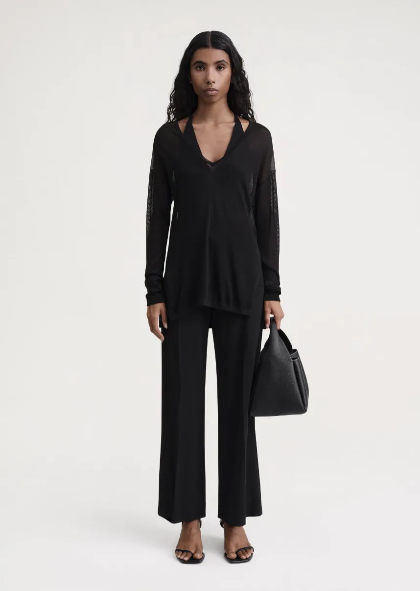 Toteme Semi-sheer Viscose Knit-topp NWT