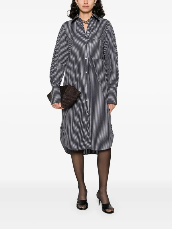 Toteme Striped Sleeve Shirt Dress-klänning