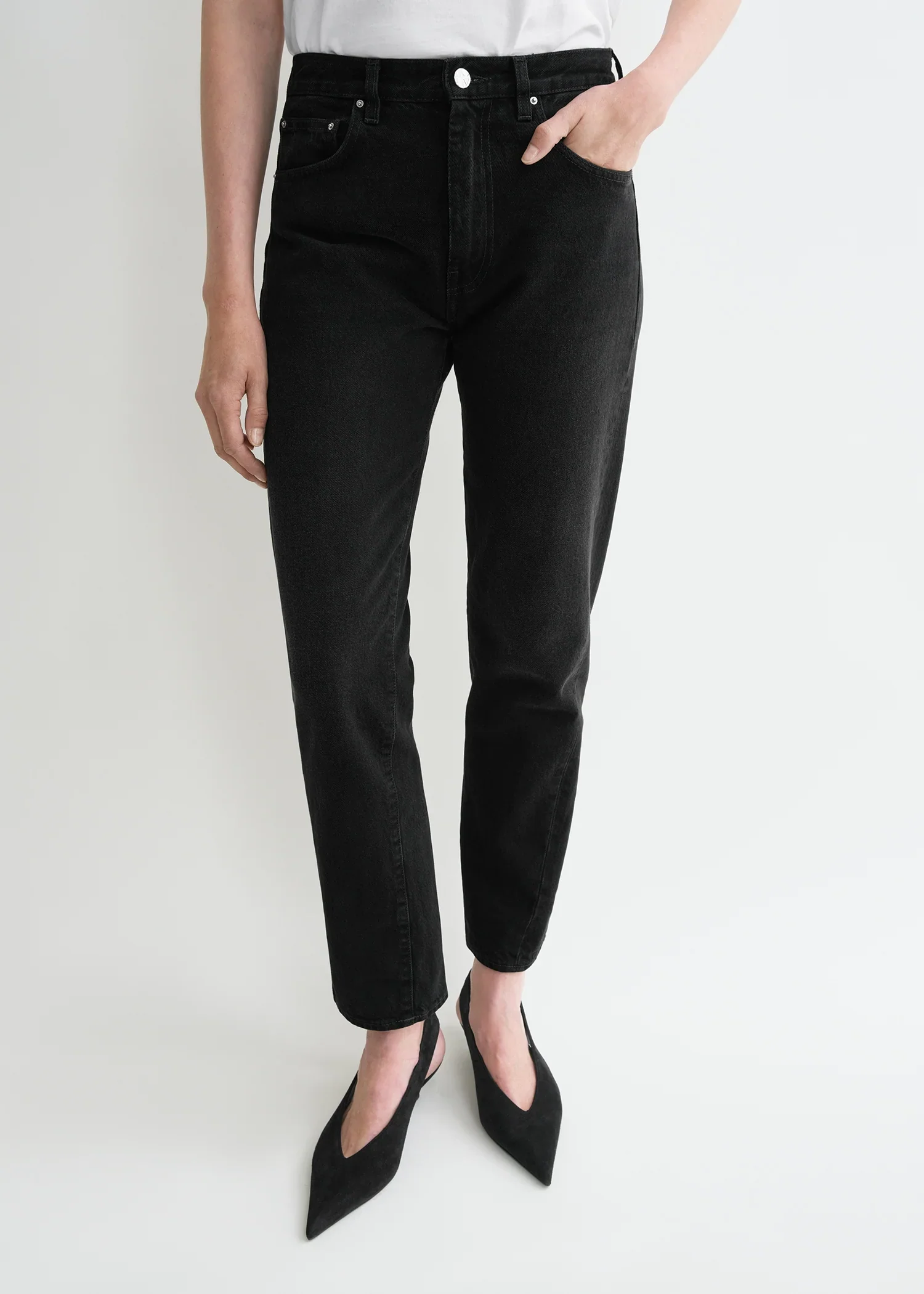 Toteme Twisted Seam Denim Faded Black-jeans
