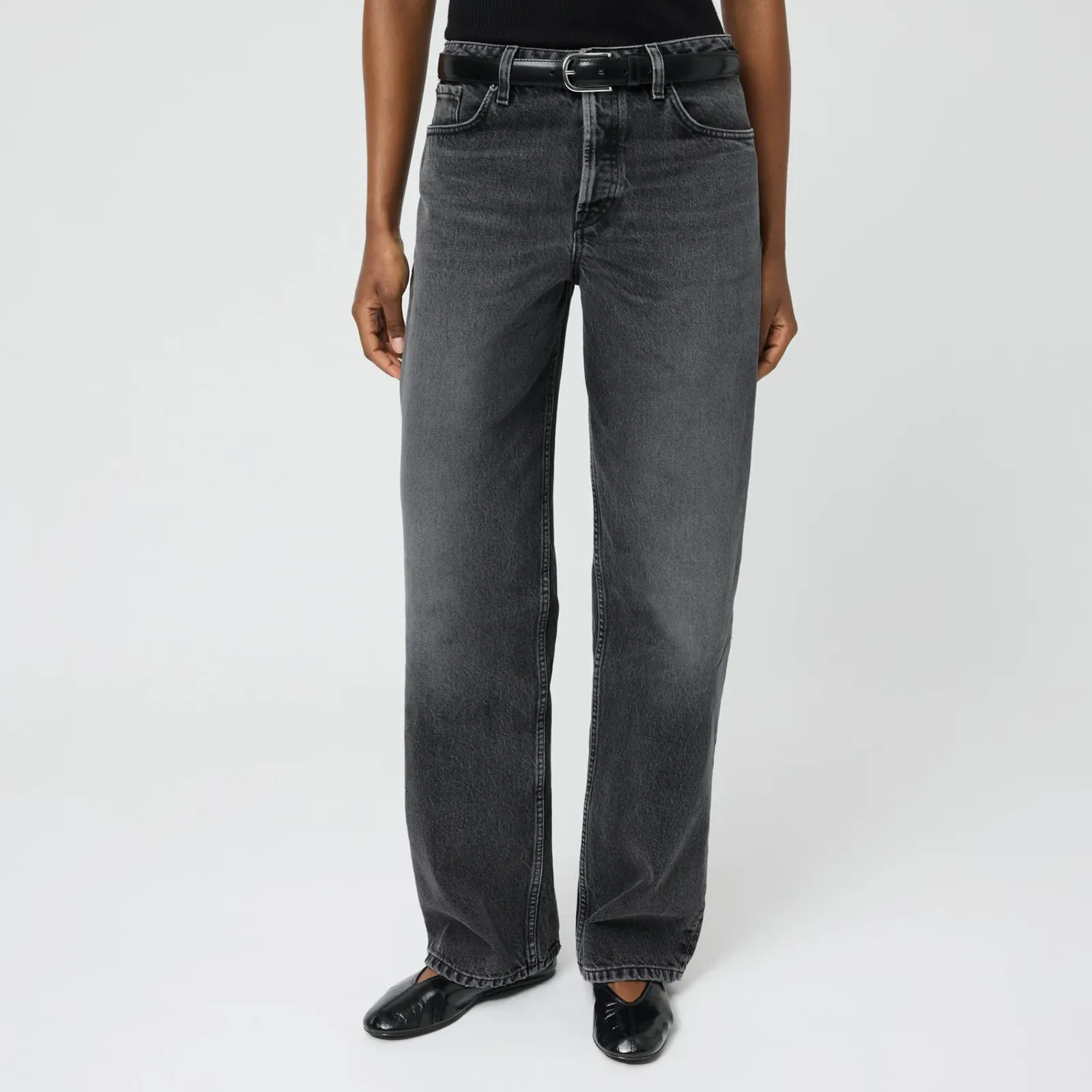Singular Society Women’s Mid-waist Barrel Leg Denim-jeans